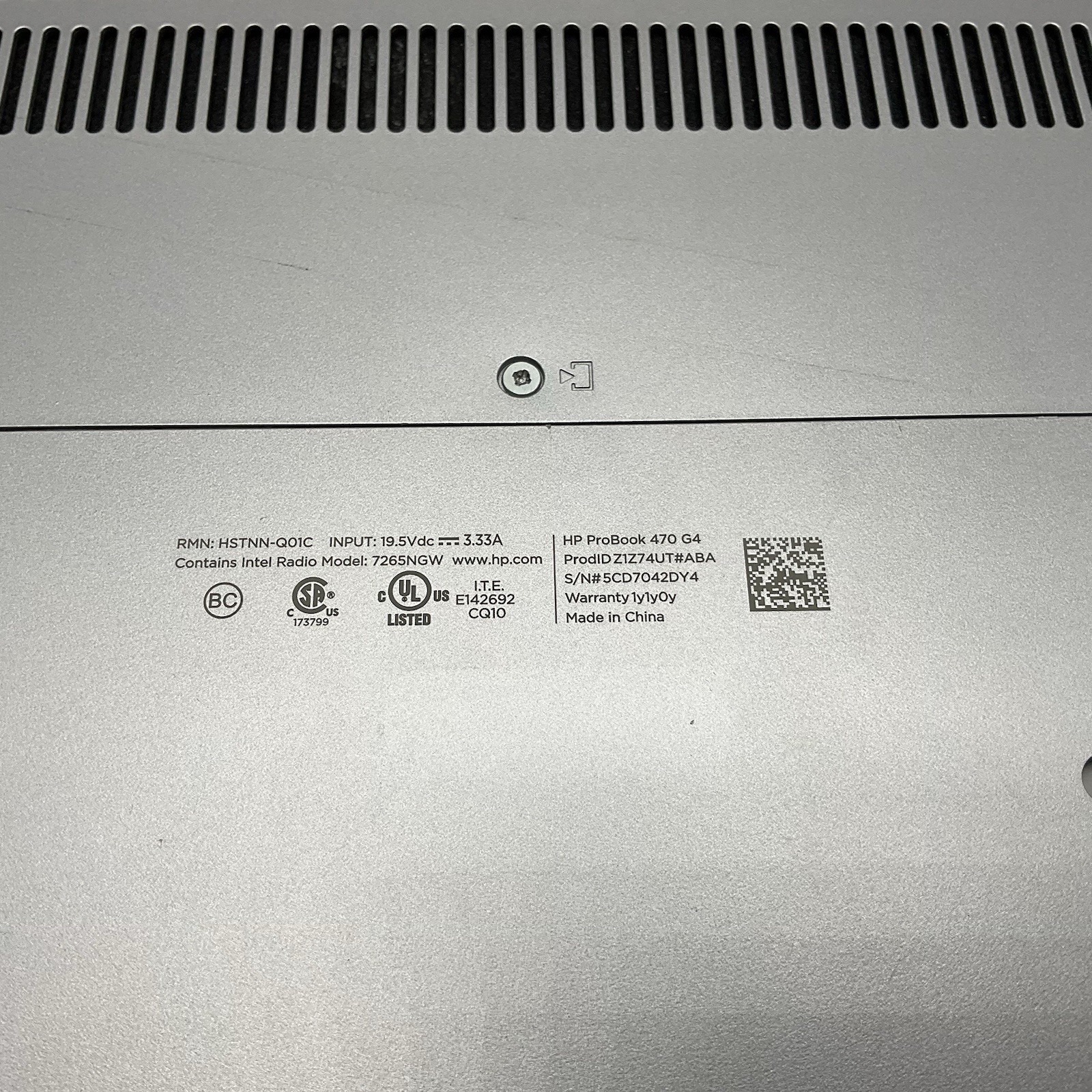 HP ProBook 470 G4 i5-7200U 2.50GHz 8GB Ram No HDD NO OS