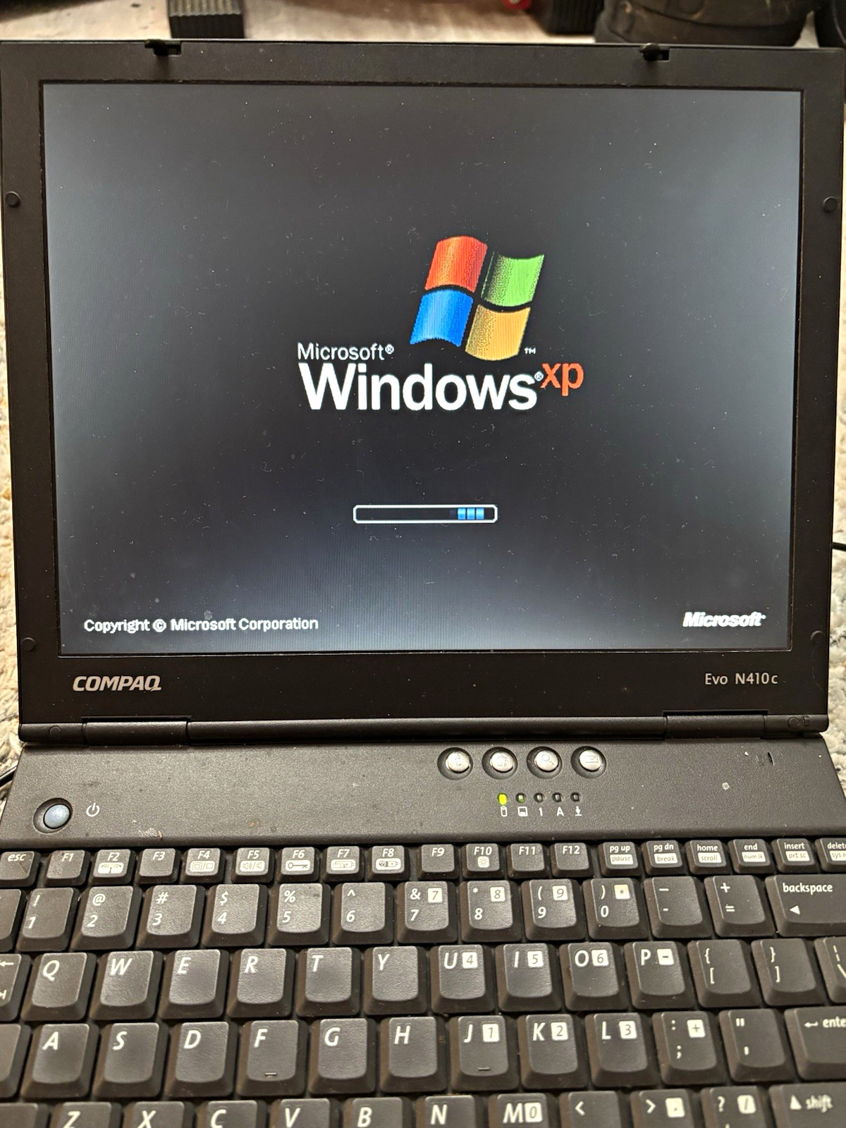 Vintage Compaq Evo N410c Laptop w/ Docking Station & Case Windows XP Tested