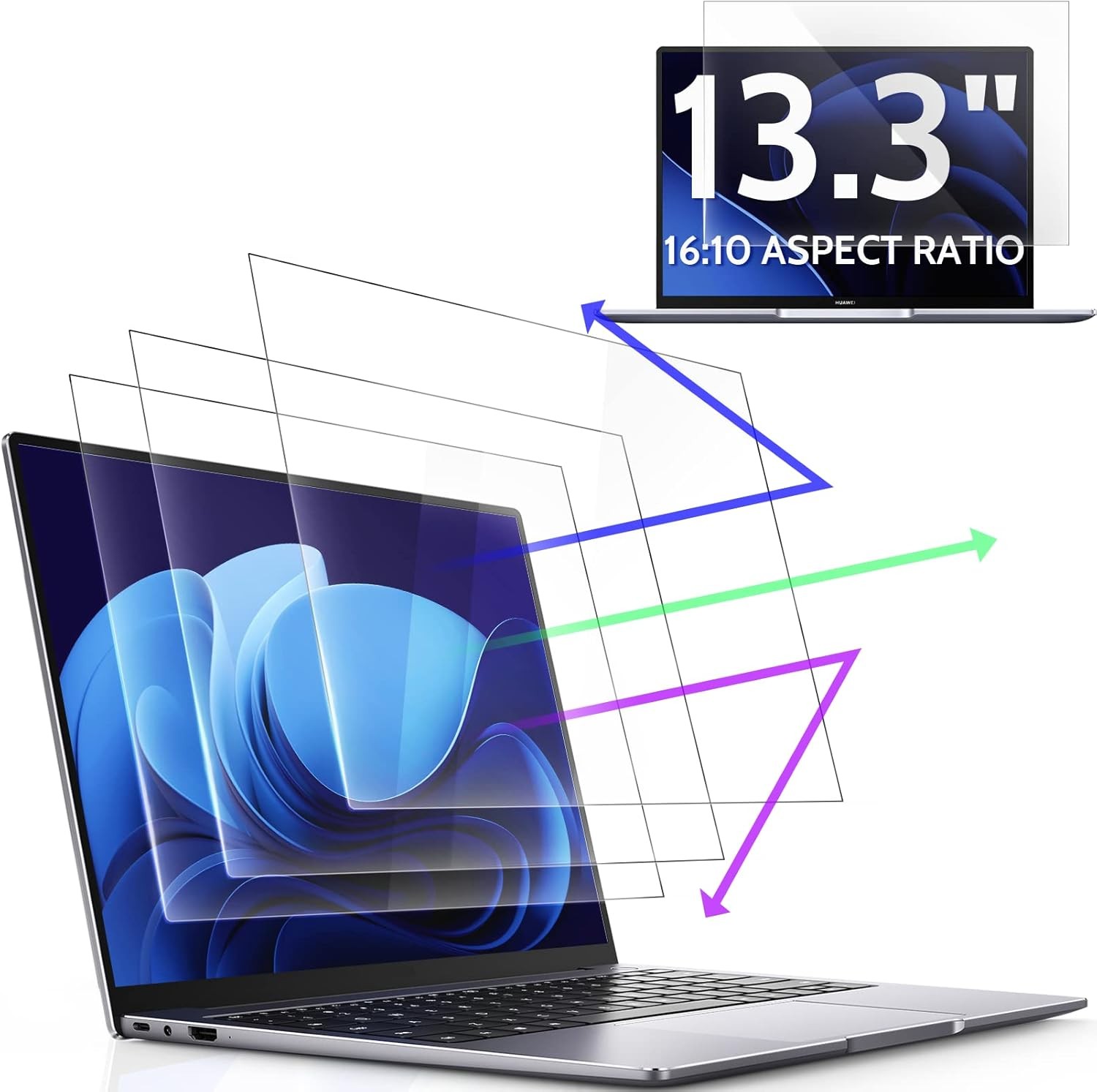 3 Pcs Anti Blue Light Screen Protector for Laptop 13.4″/13.3″ 16:10 Eye Protecti