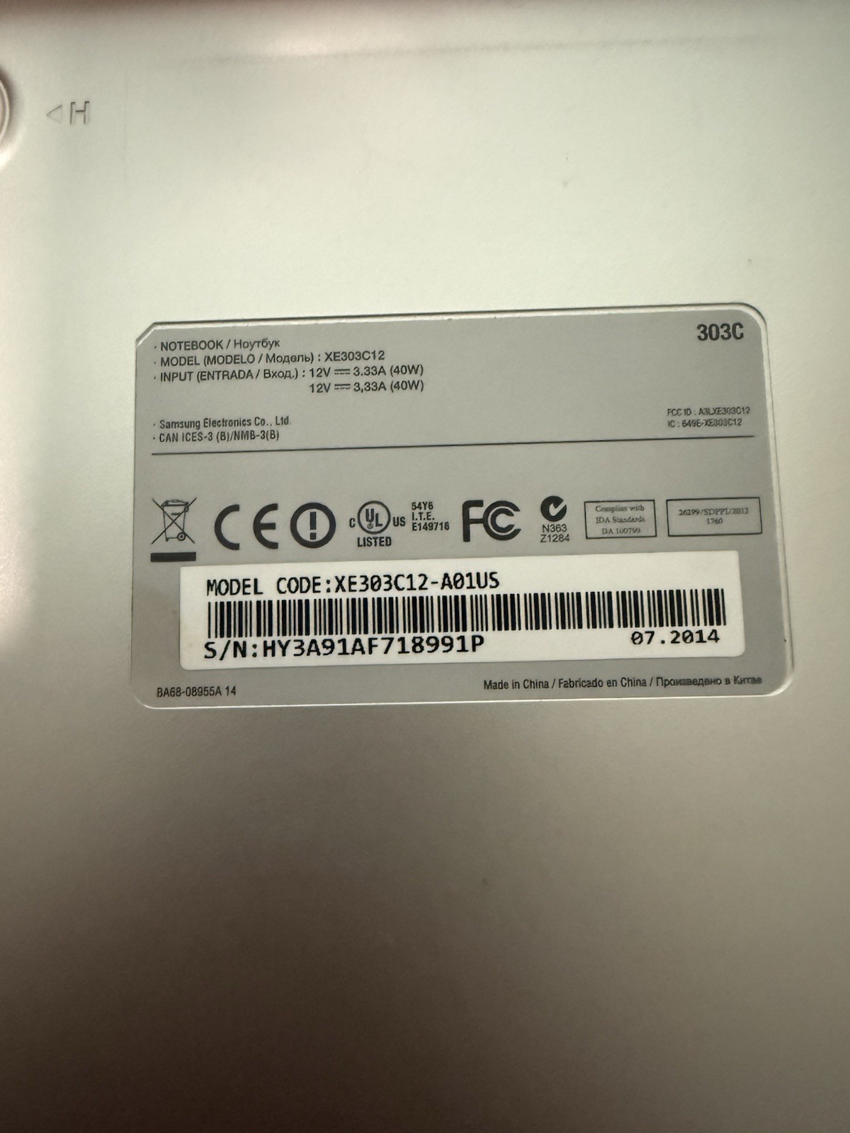 Samsung Laptop Chromebook XE303C12-A01US, Dual-Core 1.7GHz 2GB 16GB