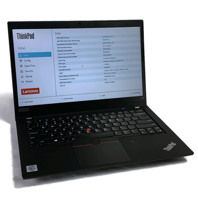 Lenovo ThinkPad T14 G1 14″ Laptop i5-10310U 1.7GHz 16GB 256GB NVMe SSD – Win 11