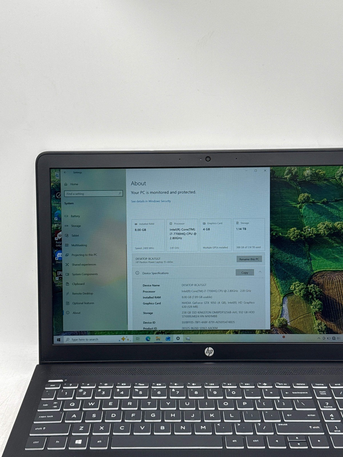 HP Pavilion Power Laptop i7-7700HQ 8GB RAM, 1 TB SSD, GTX 1050