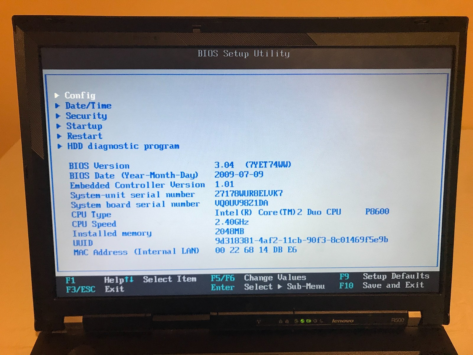 Lenovo Thinkpad R500 15″ Laptop Core 2 Duo P8600 2.4 GHz 160GB HDD 2048 MB RAM