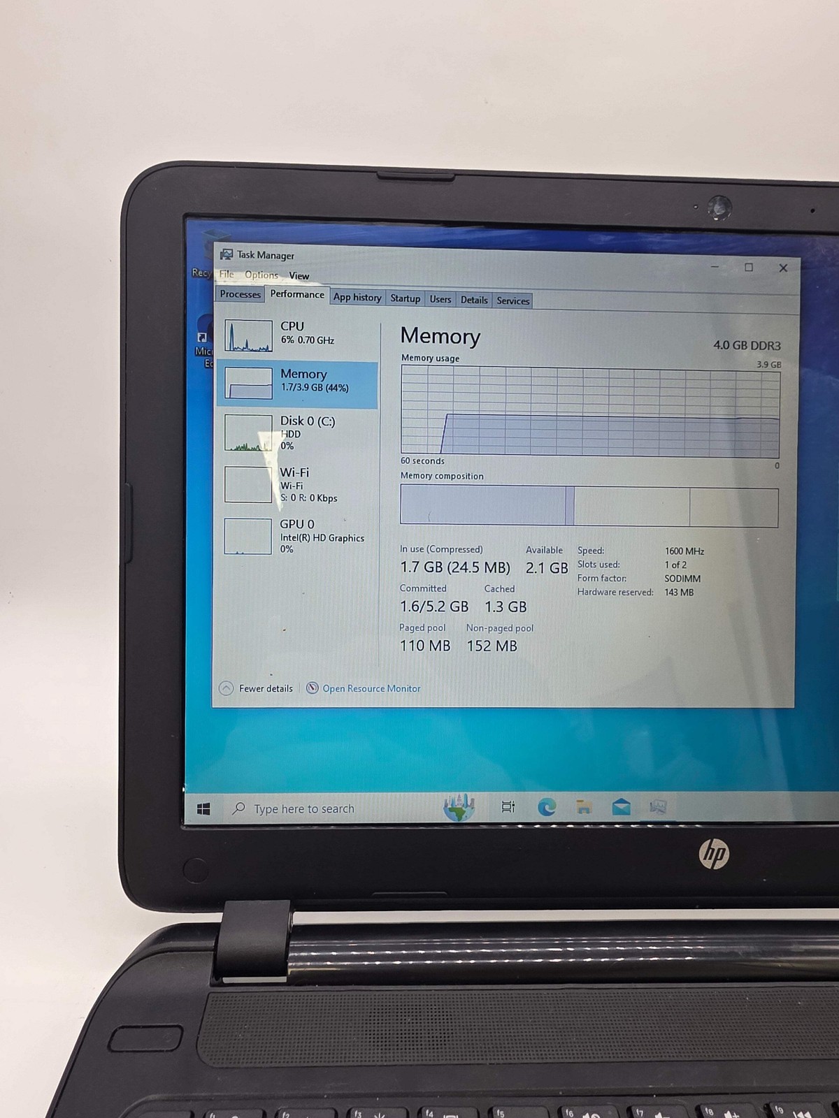 HP 15-1223wm Intel Celeron CPU N3050 4GB RAM 500GB 15-inch Laptop Used