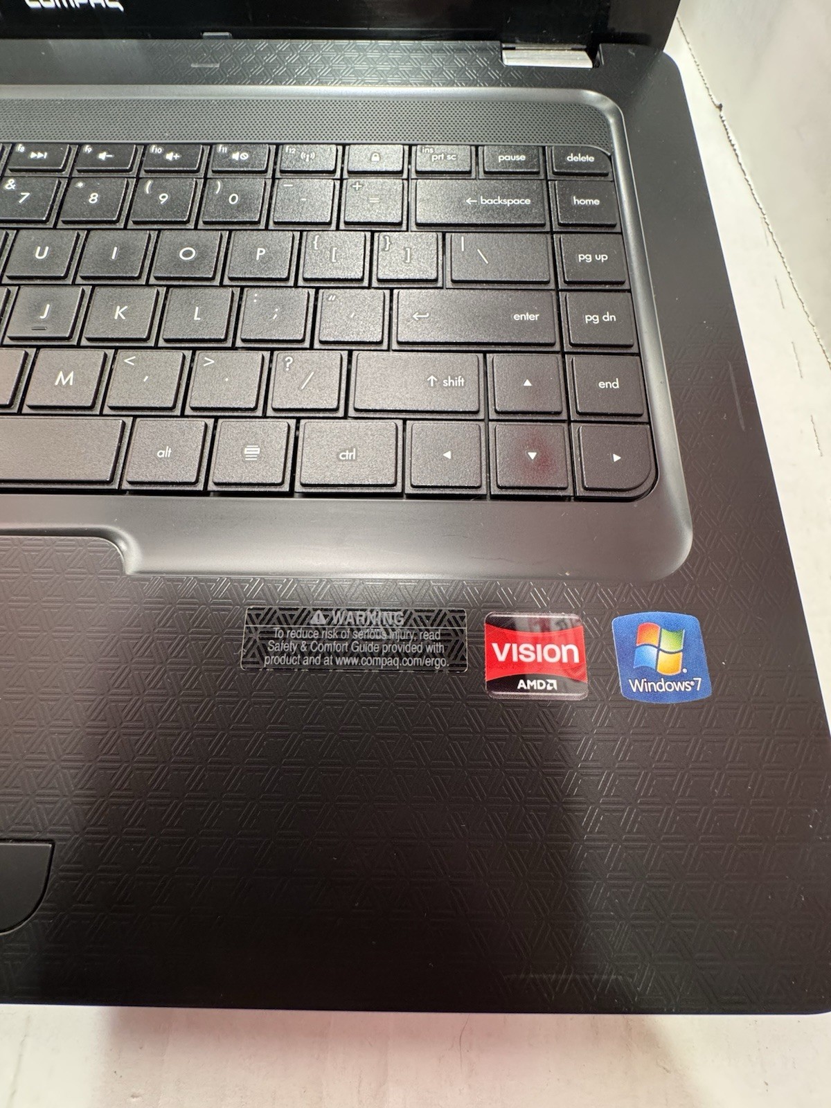 Compaq Presario CQ62 Laptop Windows 7 Home Premium FOR PARTS OR REPAIR