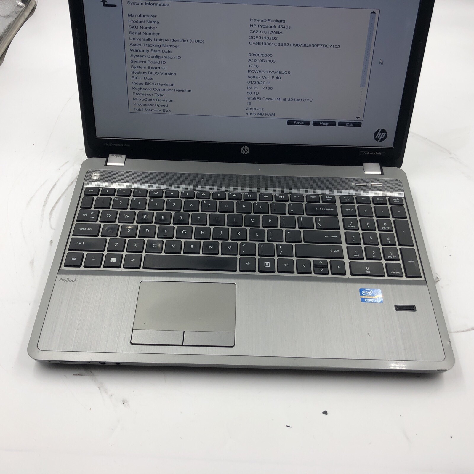 HP ProBook 4530s Laptop i5-3210M 2.5GHz 4GB NO HDD/OS Dead Board (FOR PARTS)