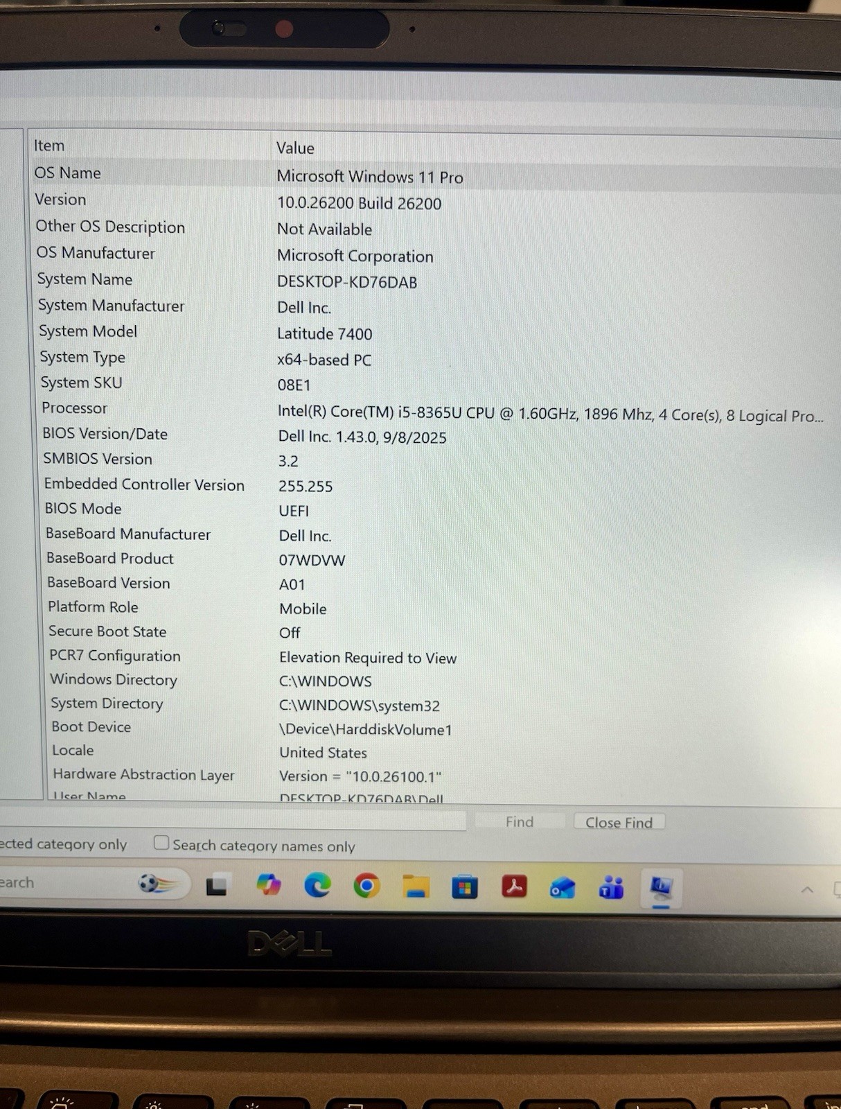 Dell Latitude 7400 (256GB, Intel Core i5 8th Gen., 1.60GHz, 8GB) Notebook/Laptop