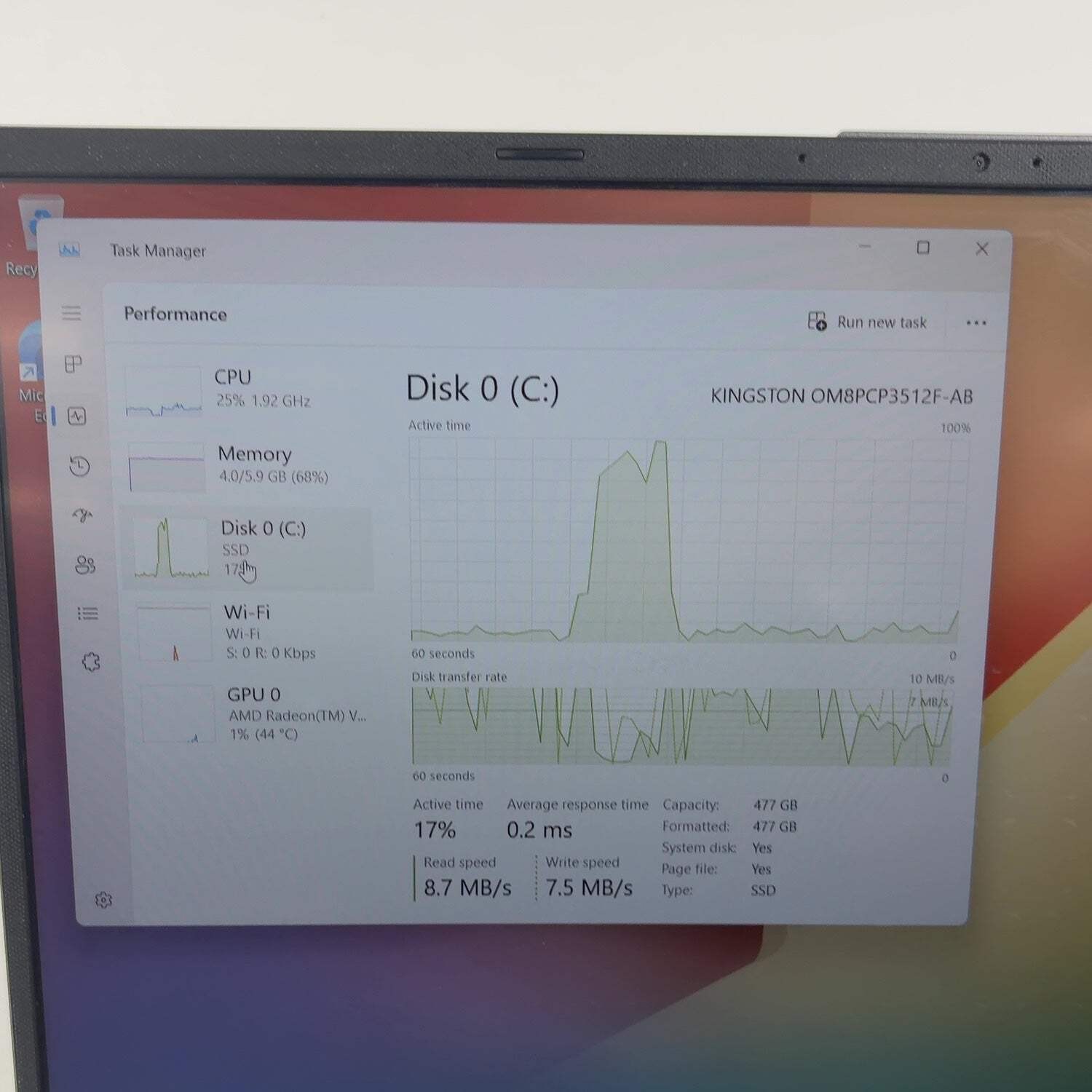 Asus Vivobook 15 F512D 15.6″ Ryzen 5 3500U 2.1GHz 8GB RAM 500GB SSD