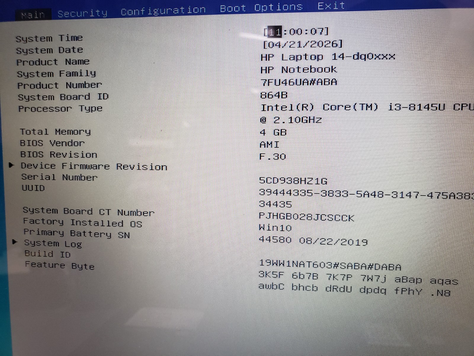 HP 14″ Laptop 14-dq0011dx | Intel i3-8145U | 4GB RAM | 128GB SSD | Silver parts