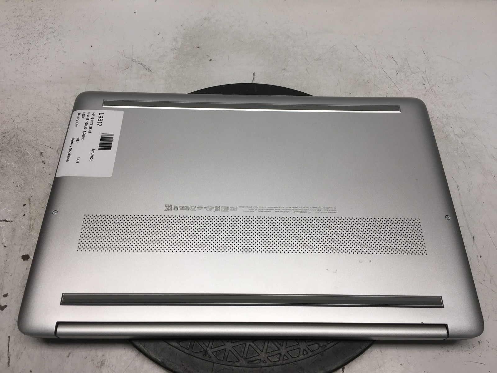 HP 15-DY1025NR Intel i3-1005G1 1.2GHz 4 GB NO HDD No Batt