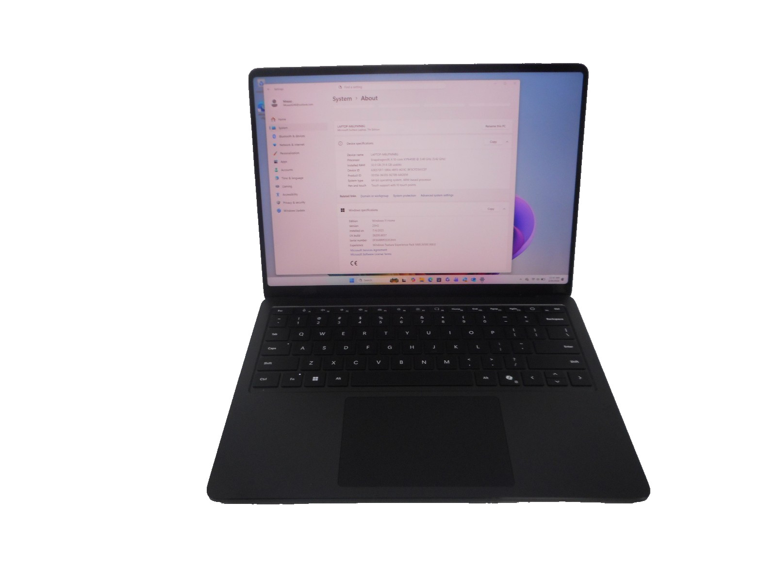 MICROSOFT SURFACE 7TH EDITION Snapdragon(R) X10-core 3.40GHz 32GB 1TB W11 HOME
