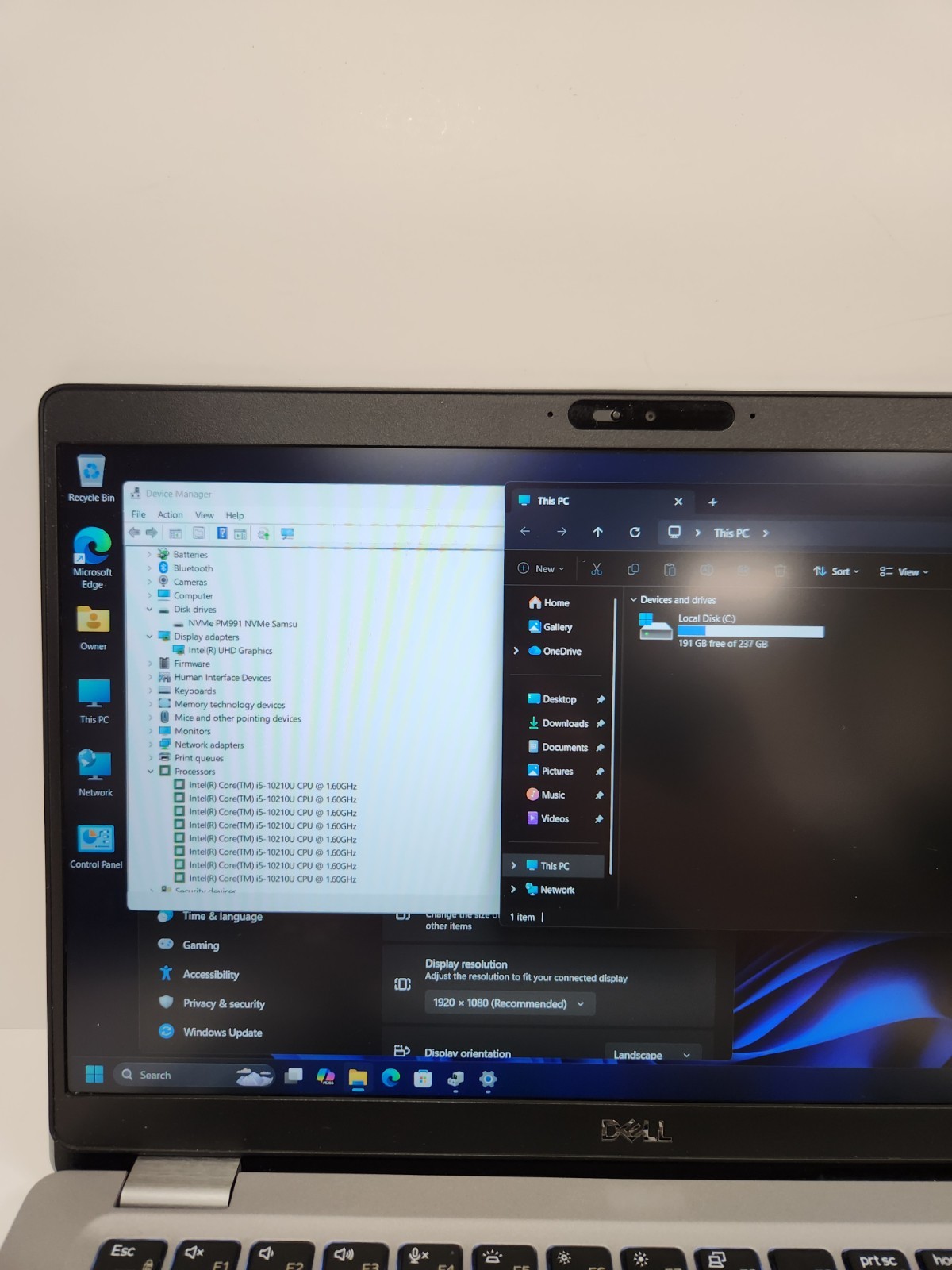 Dell Latitude 5310 Core i5-10210U, 8GB RAM, 256GB NVME, Win11 PRO *READ #0509