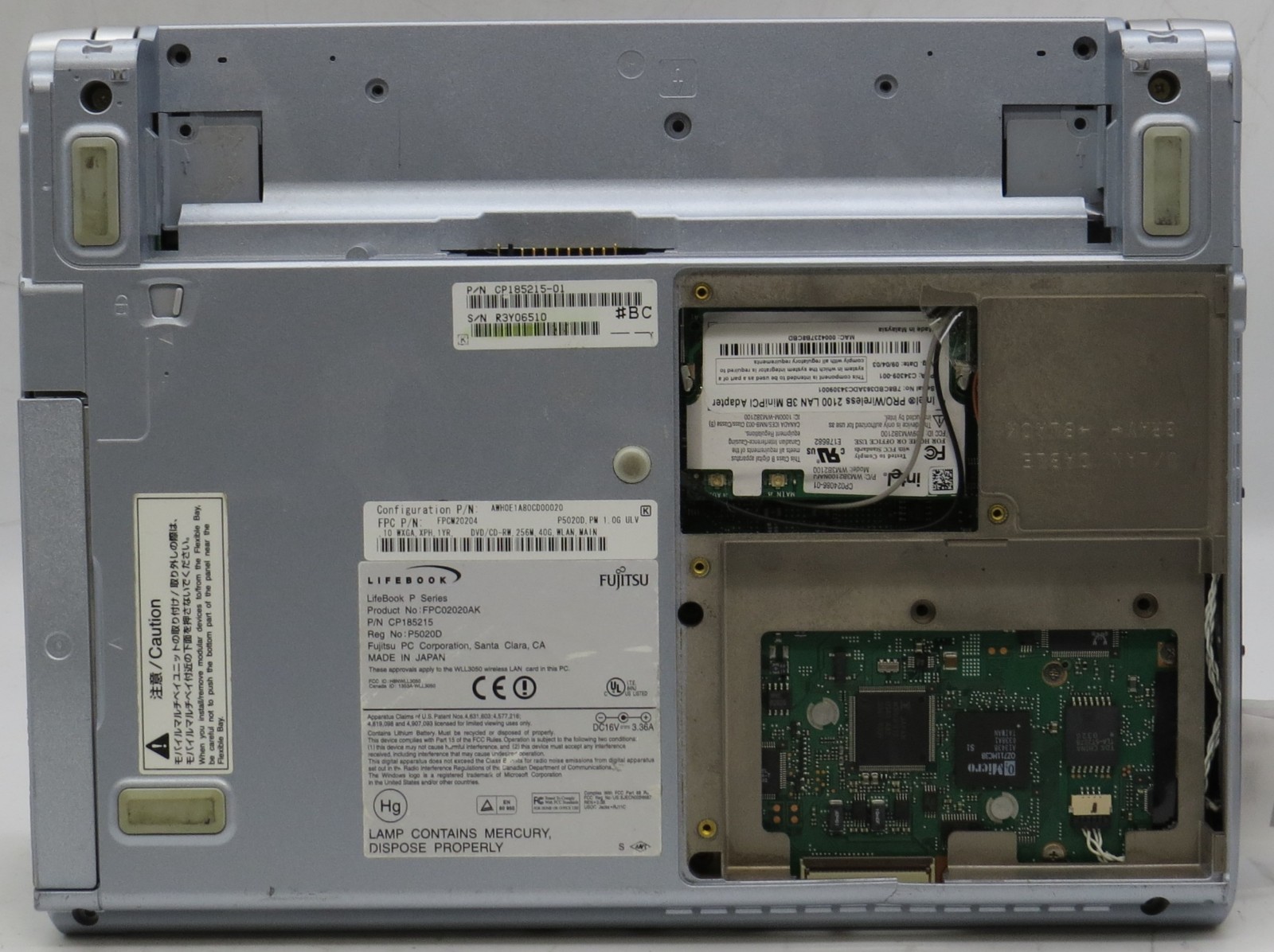 Fujitsu LifeBook P Series | Pentium-M ULV753 @1.2 | 256MB | No HDD/OS *PARTS*
