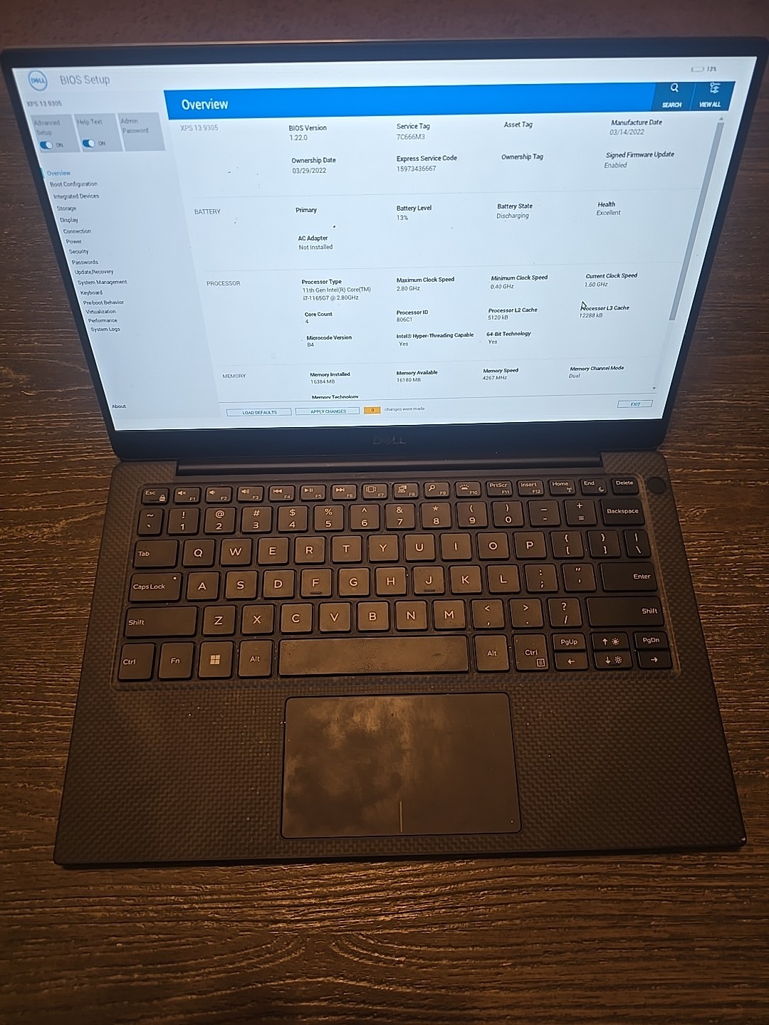 Dell XPS 13 9305 i7-1165G7 @ 2.80 GHz, 16GB RAM, Windows 11 Pro