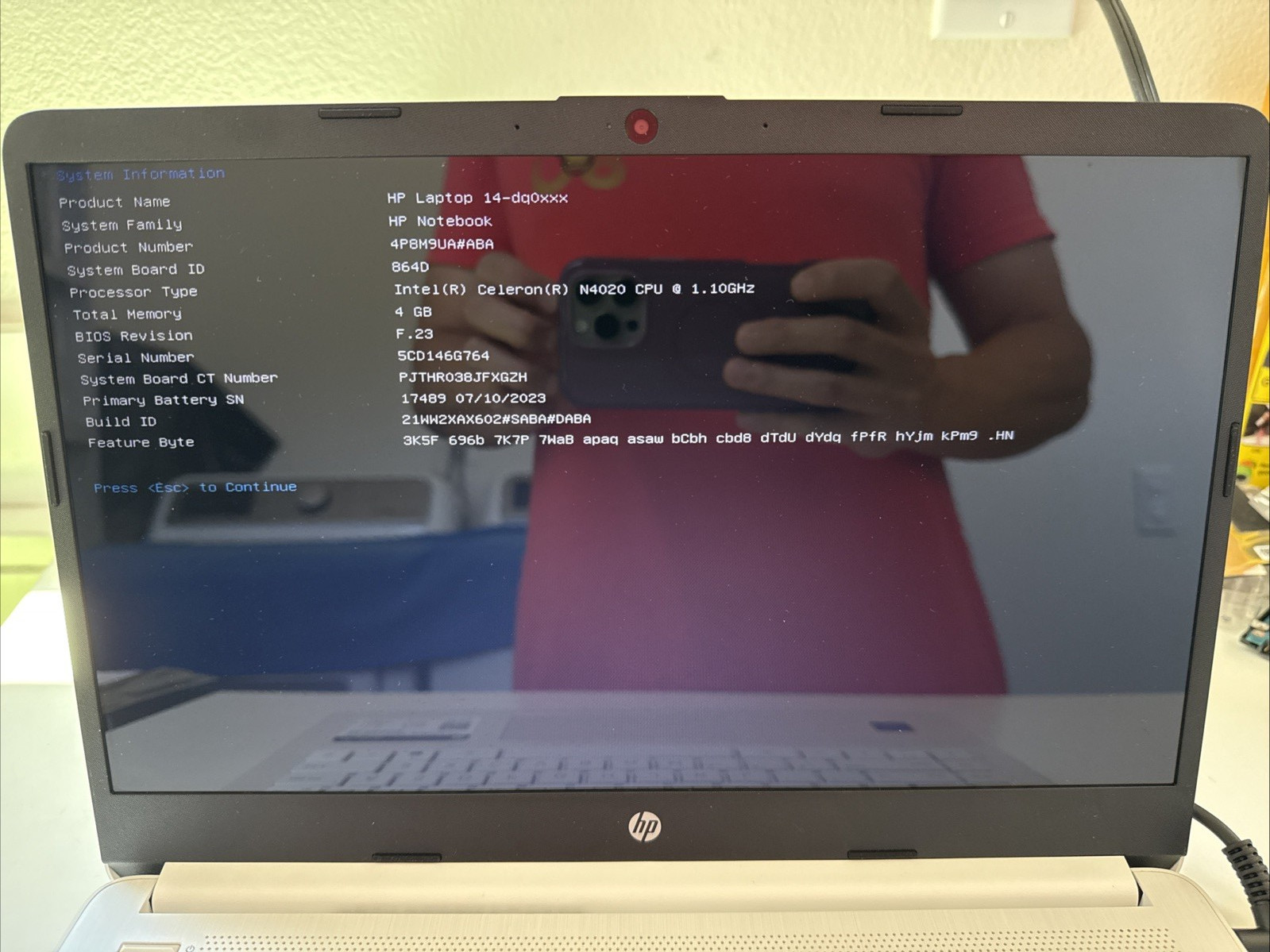 HP 14-dq0032dx 14″ (64GB eMMC, Intel Celeron N4020, 1,1Ghz, 4GB RAM) Laptop -…