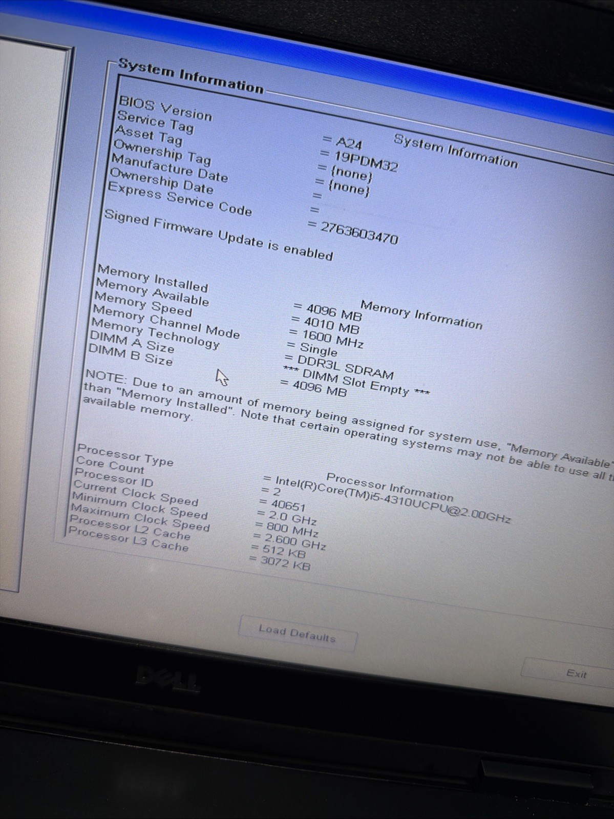Dell Latitude E5440 14″ Laptop i5-4310U 4gb Ram No Drives Boots Bios No P/S