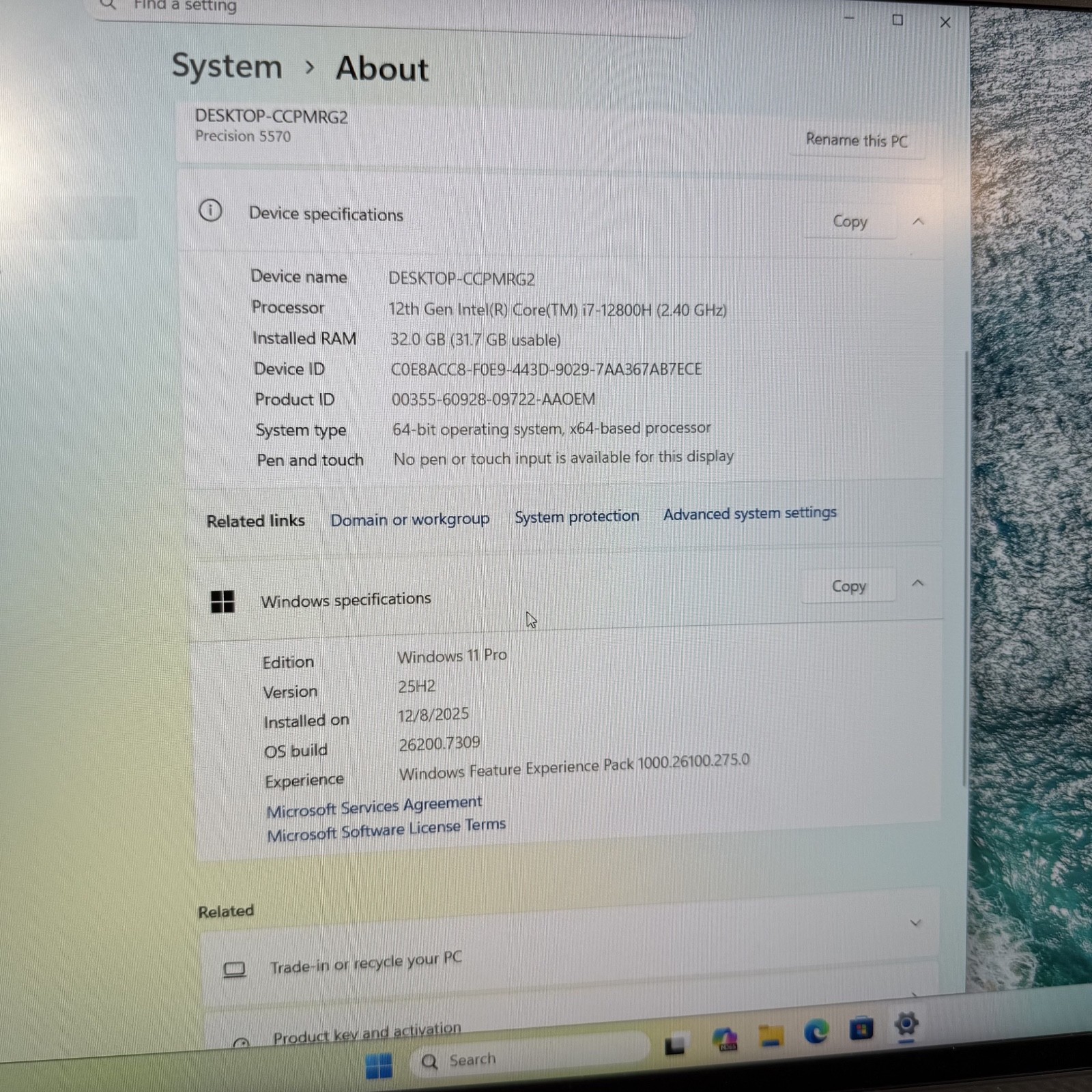 Dell Precision 5570 15.6″ Intel i7-12800H 32GB 128GB NVIDIA RTX A2000 #H421