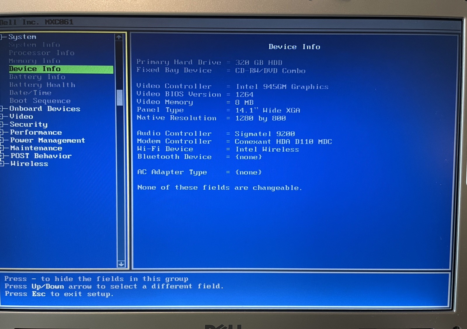 Dell Inspiron 640m Retro Windows XP Laptop w/batt, chrg. (18B1)