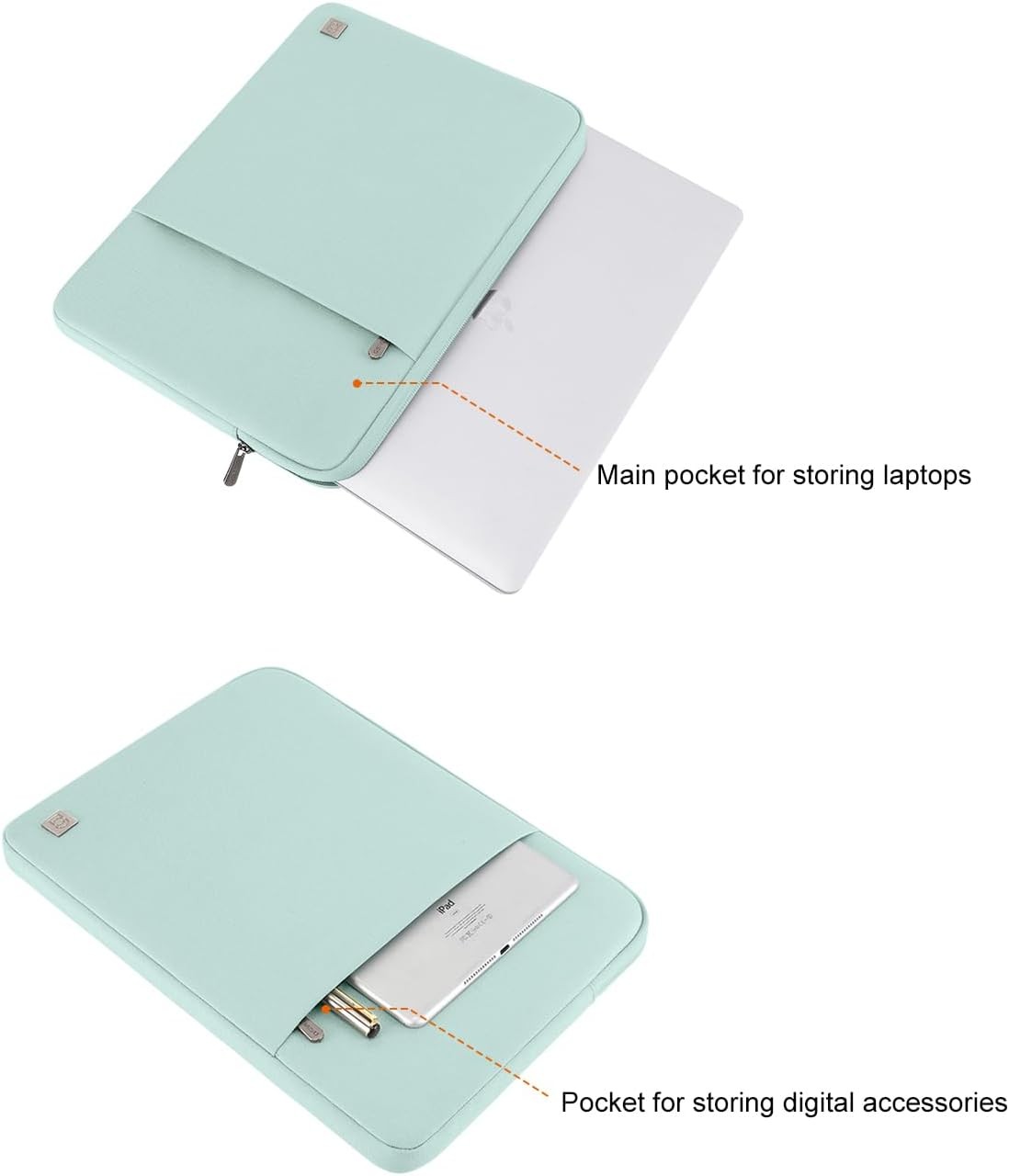 Laptop Sleeve Cover for 14 inch MacBook Pro M4/M3/M2/M1 Pro/Max 2024-2021, Mint