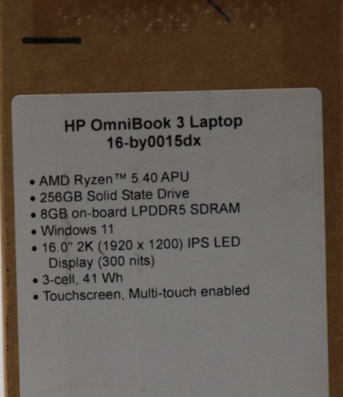 HP OmniBook 3 16″ 2K Laptop AMD Ryzen 5 40 8GB RAM 256GB SSD – Glacier Silver