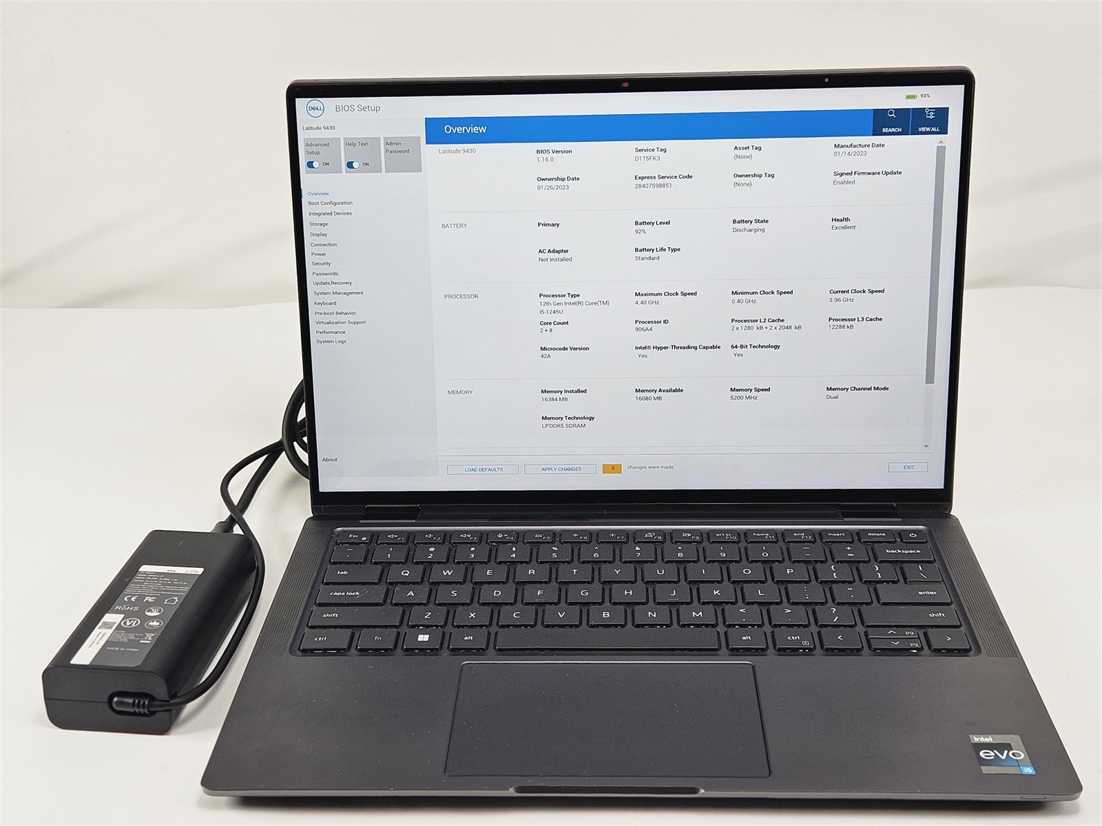 Dell Latitude 9430 i5-1245U 1.6GHz 256GB SSD 16GB 14″ Thunderbolt 4 Touch