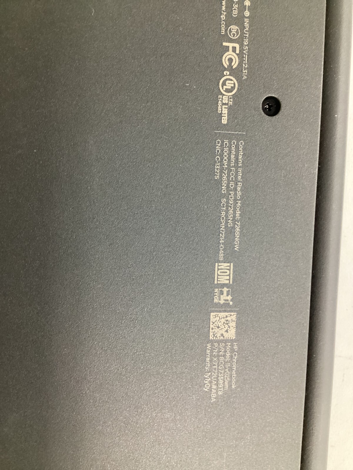 HP 11V025WM 11.6″ Chromebook Intel Celeron N3060 4GB RAM 16GB eMMC