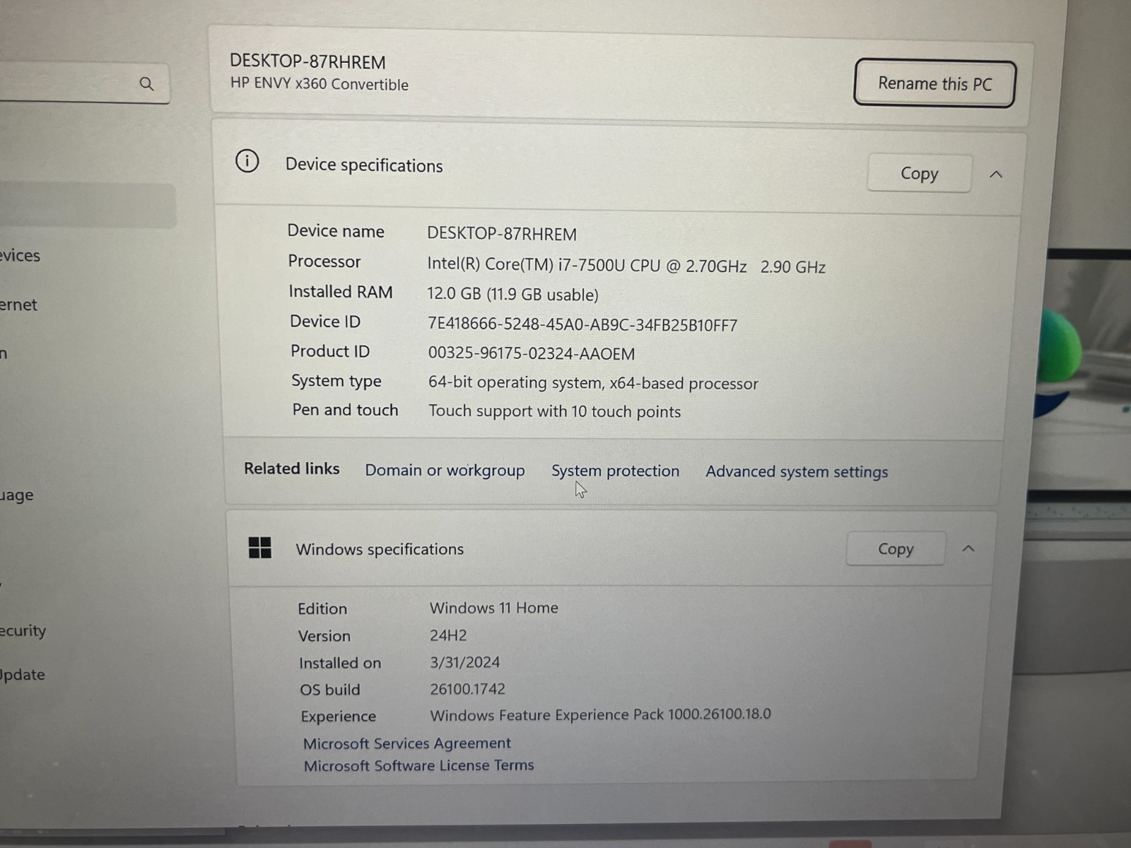 HP Envy x360 15-aq166nr 15.6″ 4K Touch Win 11 Laptop i7 7th 12gb 128gb 1tb HDD