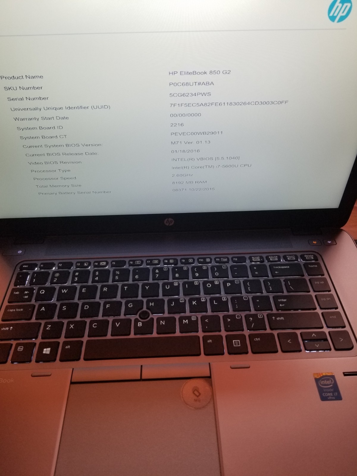 Lot 4 HP EliteBook 850 G2 i7-5600U 2.6 GHz 8GB RAM 128GB SSD Batt 15.6″ NO AC|OS