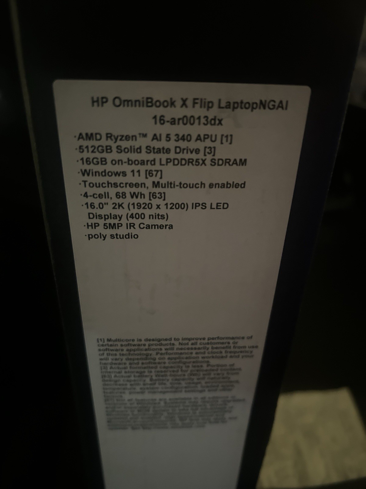 HP OmniBook X Flip 2-in-1 16″ 2K Touch Laptop Ryzen AI 5 16GB 512GB 16-AR0013DX