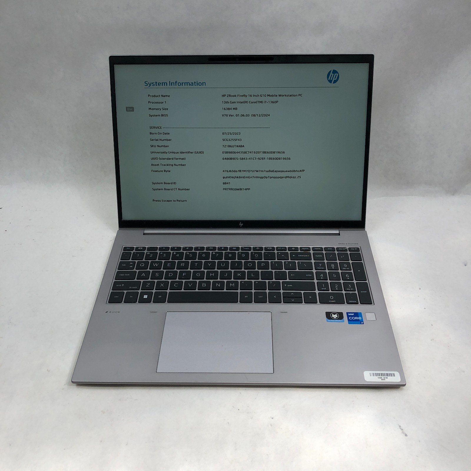 HP ZBook Firefly 16 G10 Intel Core i7-1360P 16GB DDR5 512GB NVMe No OS/AC