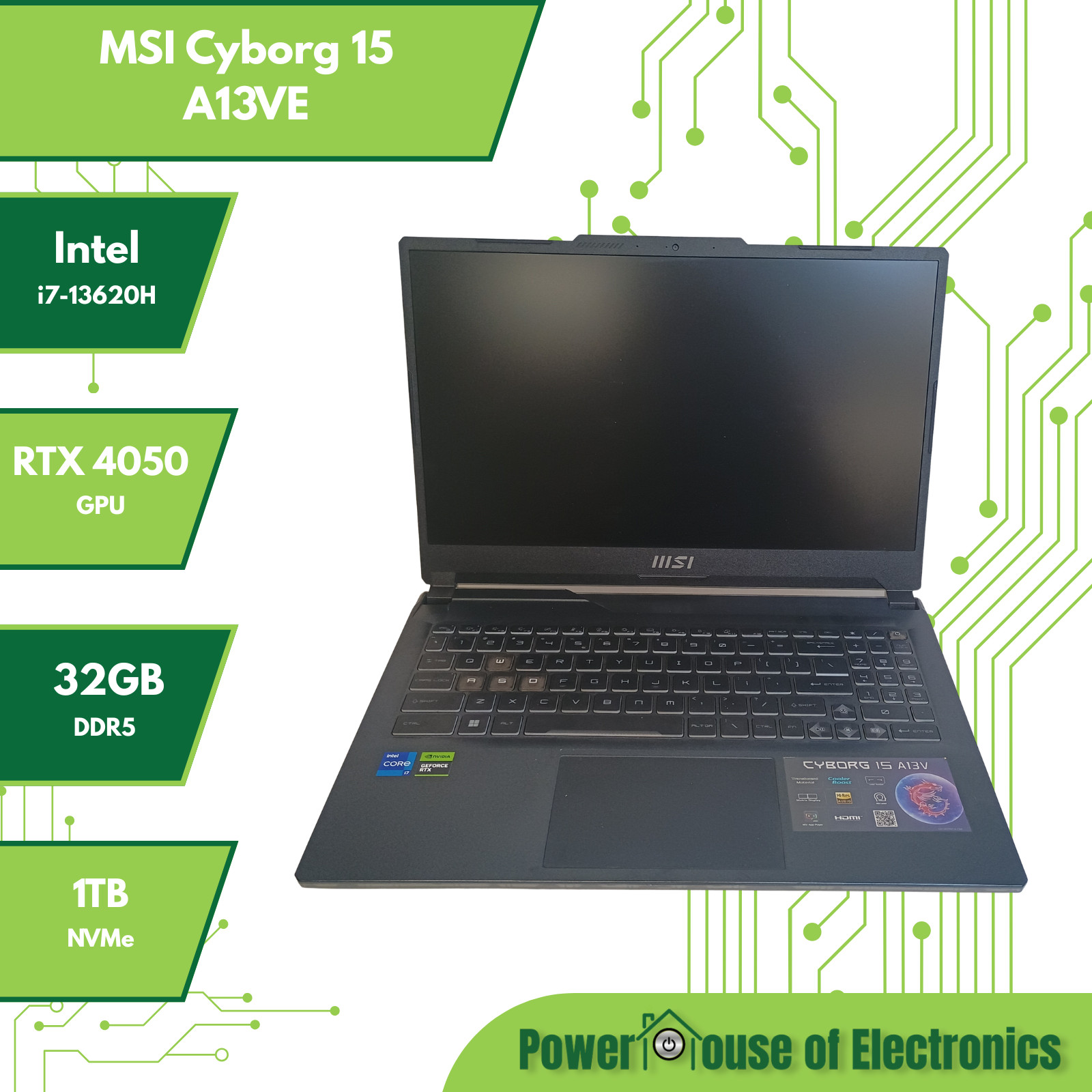 MSI Cyborg 15 A13VE | i7-13620H |RTX 4050 | 32GB DDR5 | 1TB NVMe | Win11 Pro