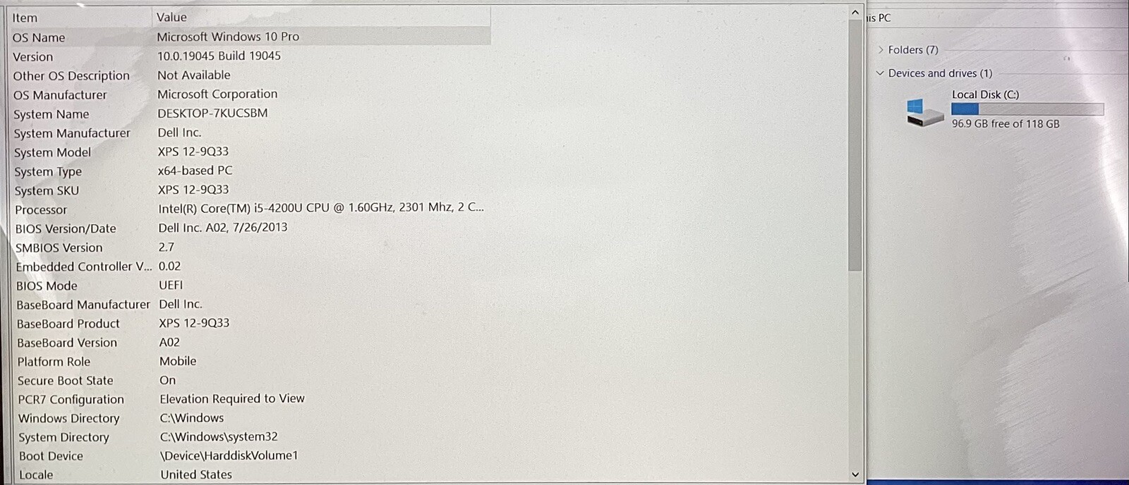 Dell XPS Intel i5-4200U @ 1.60GHZ 4GB RAM 128GB SSD *BAD DISPLAY/SEE PICS*