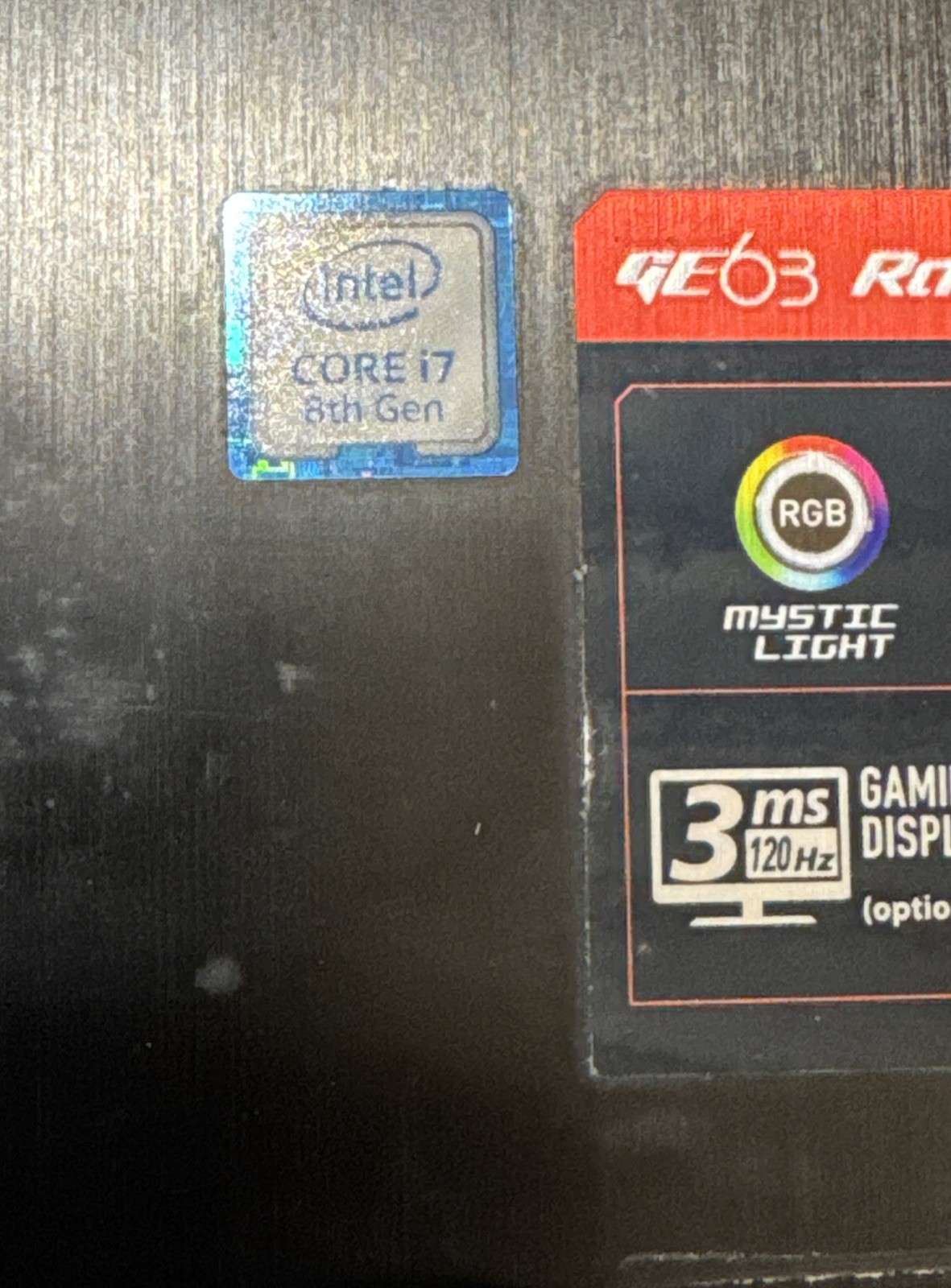 MSI GE63 RAIDER RGB 8RE GAMING LAPTOP INTEL I7 8th Gen NVIDIA GTX