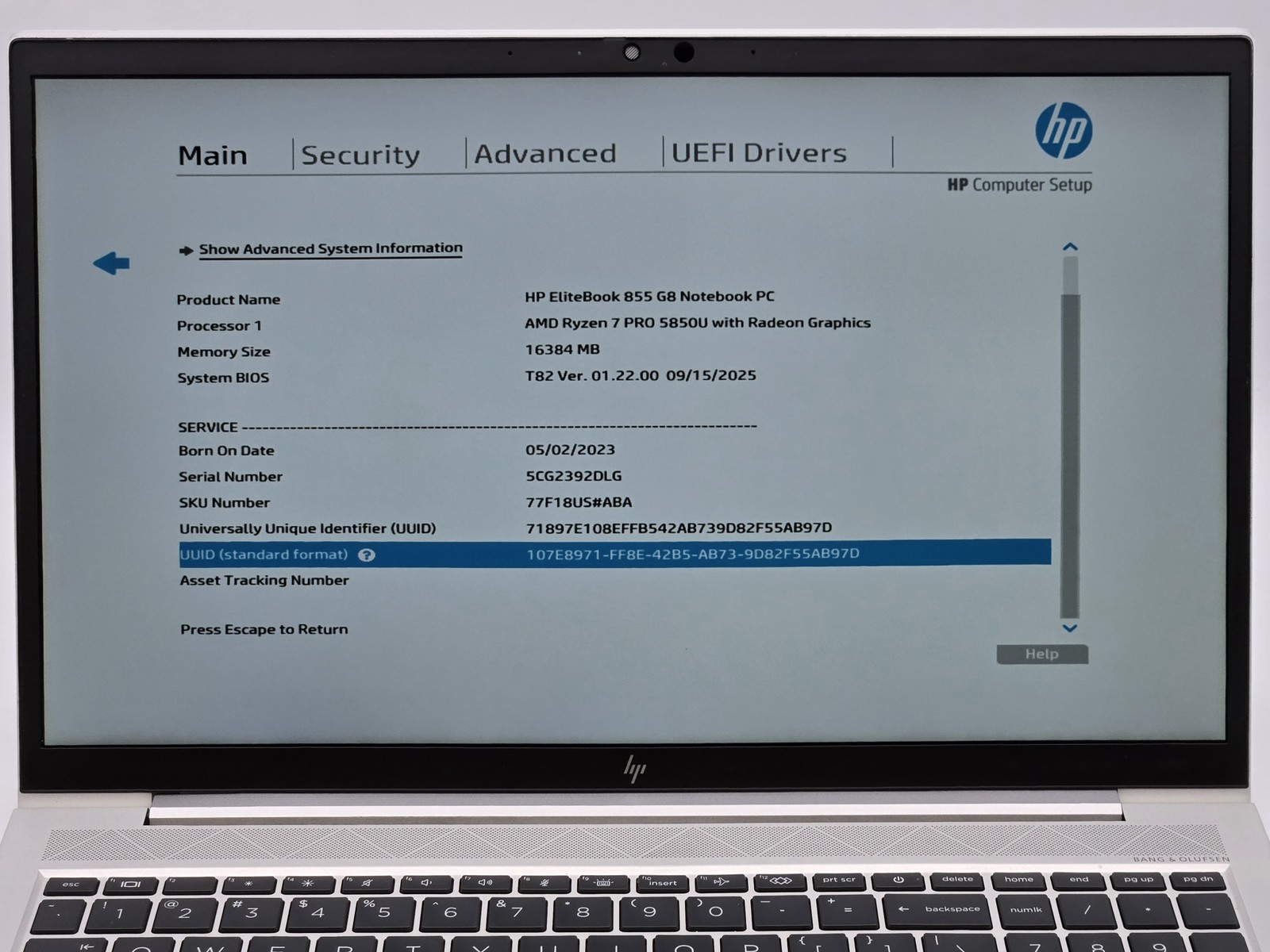 HP ELITEBOOK 855 G8 15″ FHD Touch RYZEN 7 PRO 5850U 512GB SSD 16GB W11P Backlit