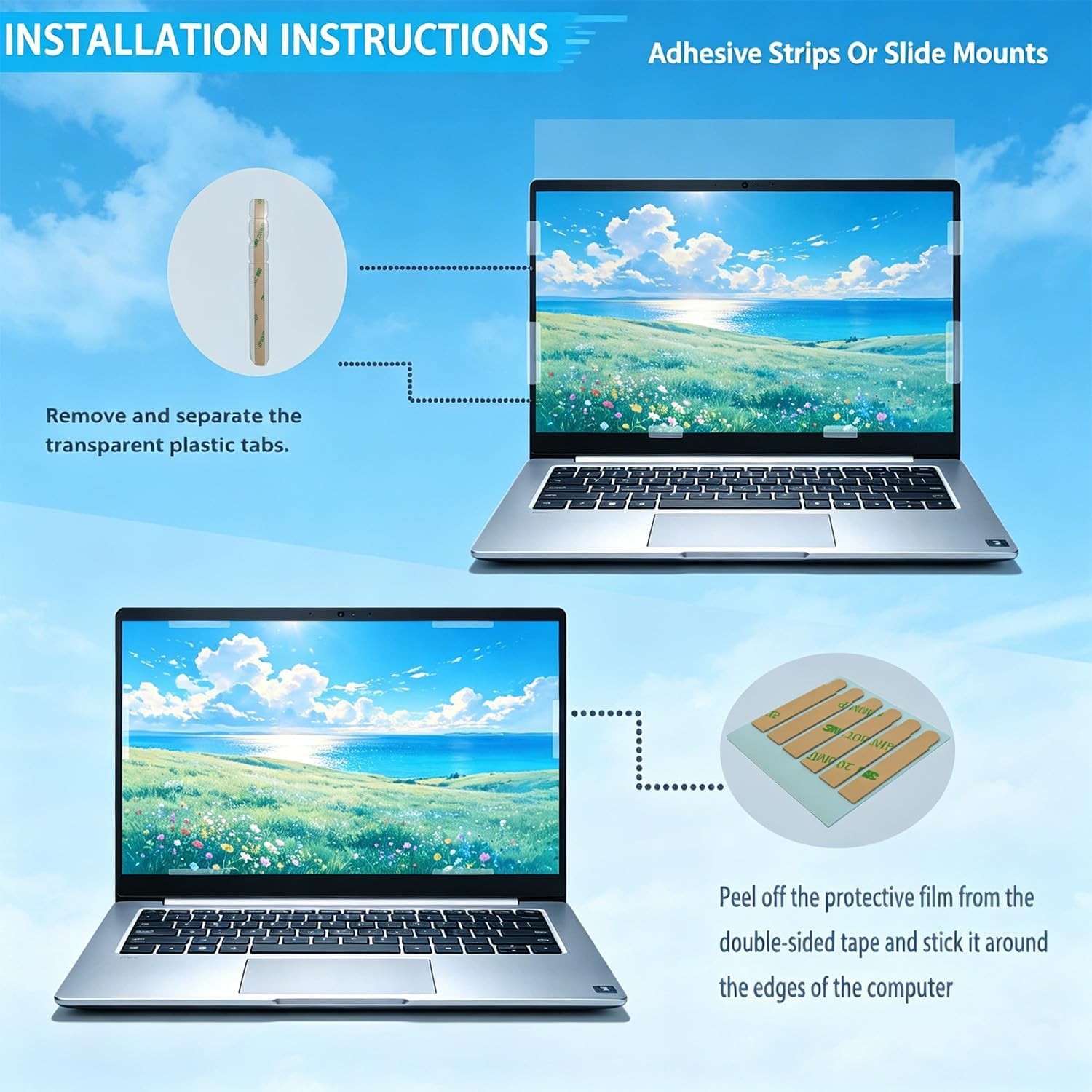 14 Inch 16:9 Laptop Privacy Screen Filter – Anti-Glare Protector and Privacy Shi