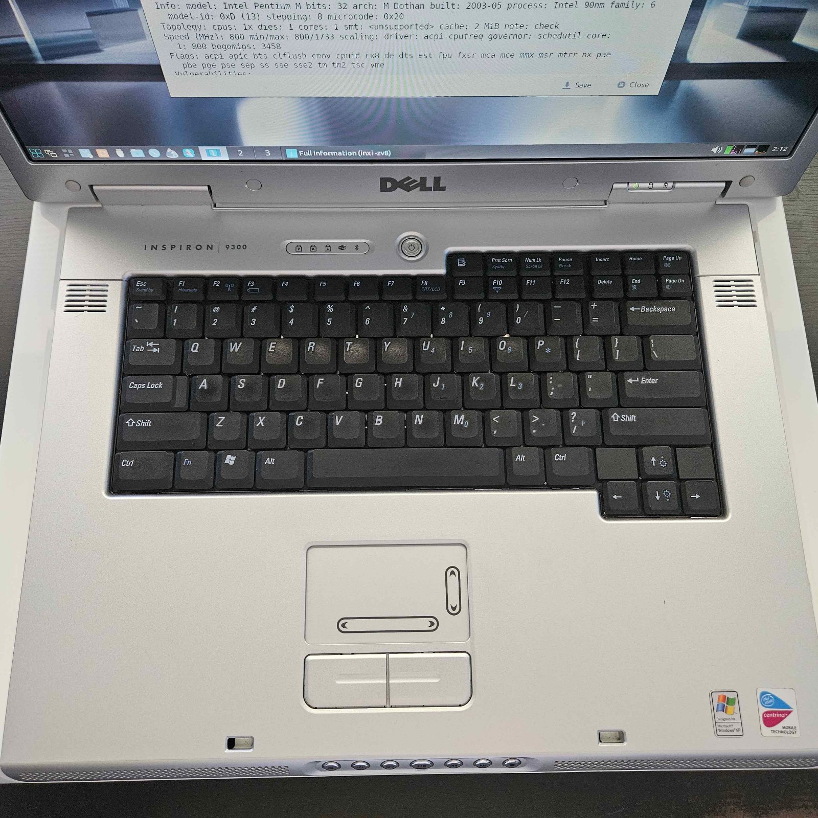 Dell Inspiron 9300 Pentium M 768 MB RAM 56 GB HDD Linux (With Charger!)