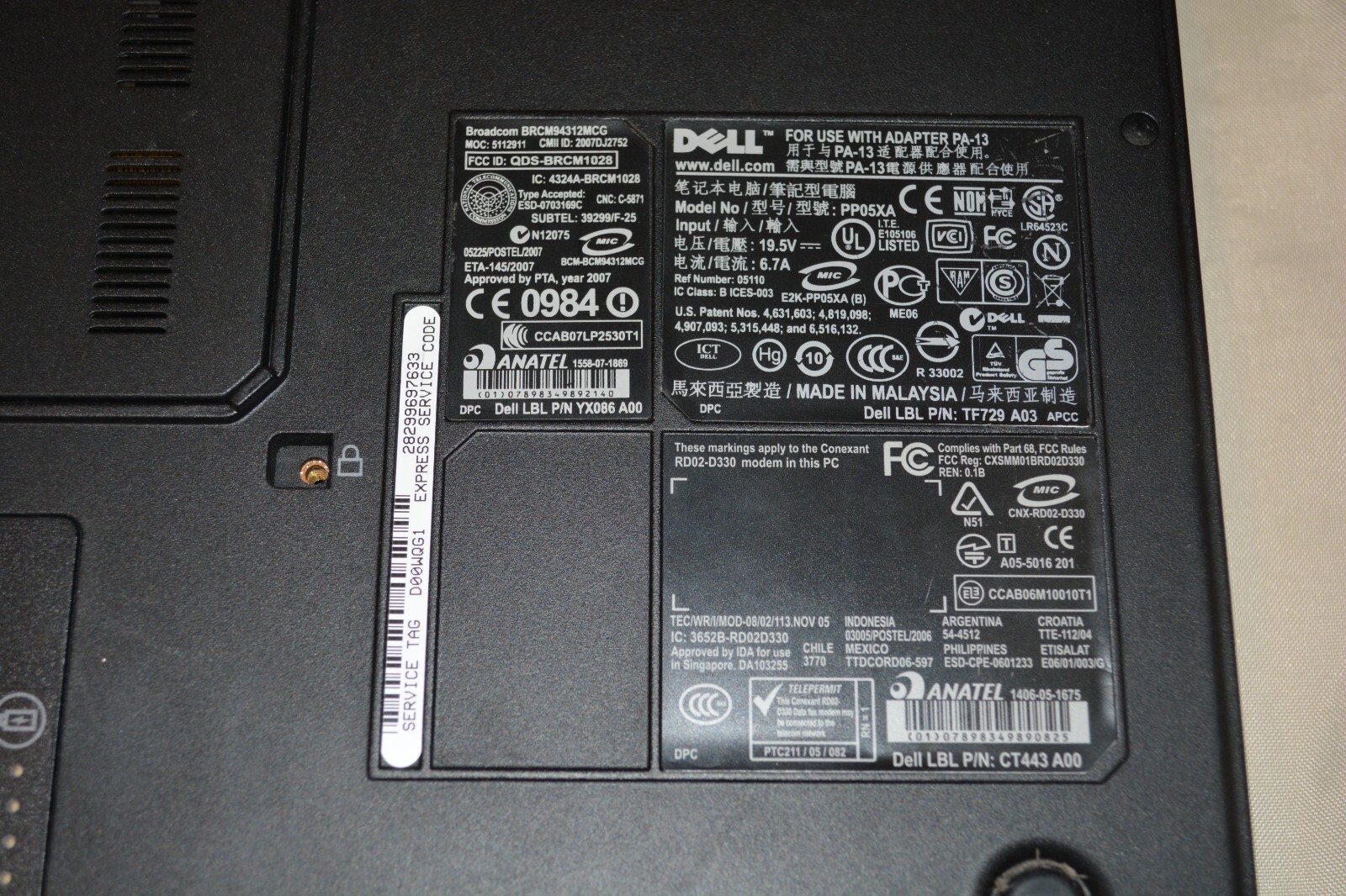 Dell M6300 Precision Intel Core 2 Duo T9300 2.50GHz NVIDIA QUADRO FX1600M PARTS