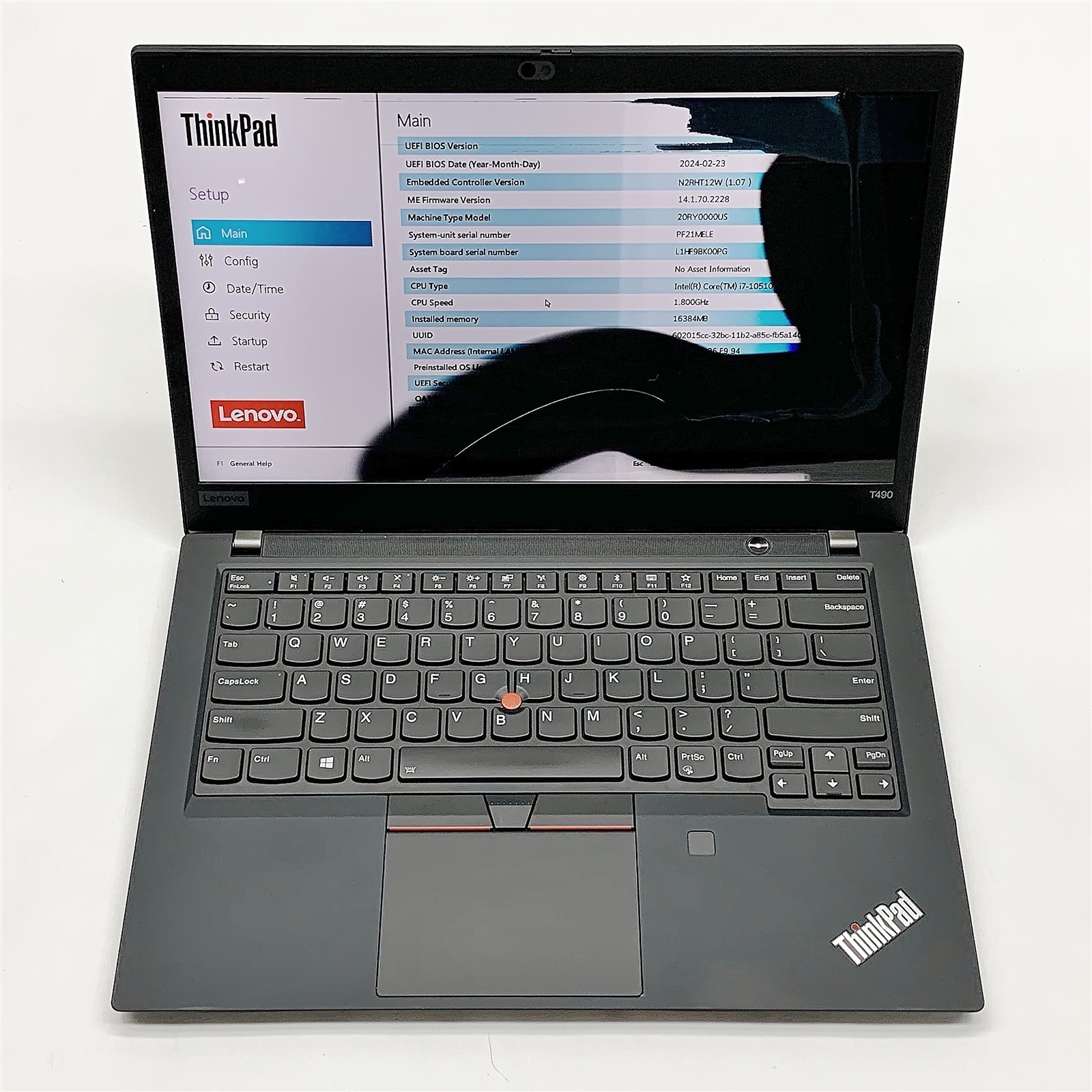Lenovo ThinkPad T490 Laptop Intel i7 10510U 1.80GHZ 14″ QHD 16GB NO HDD Parts