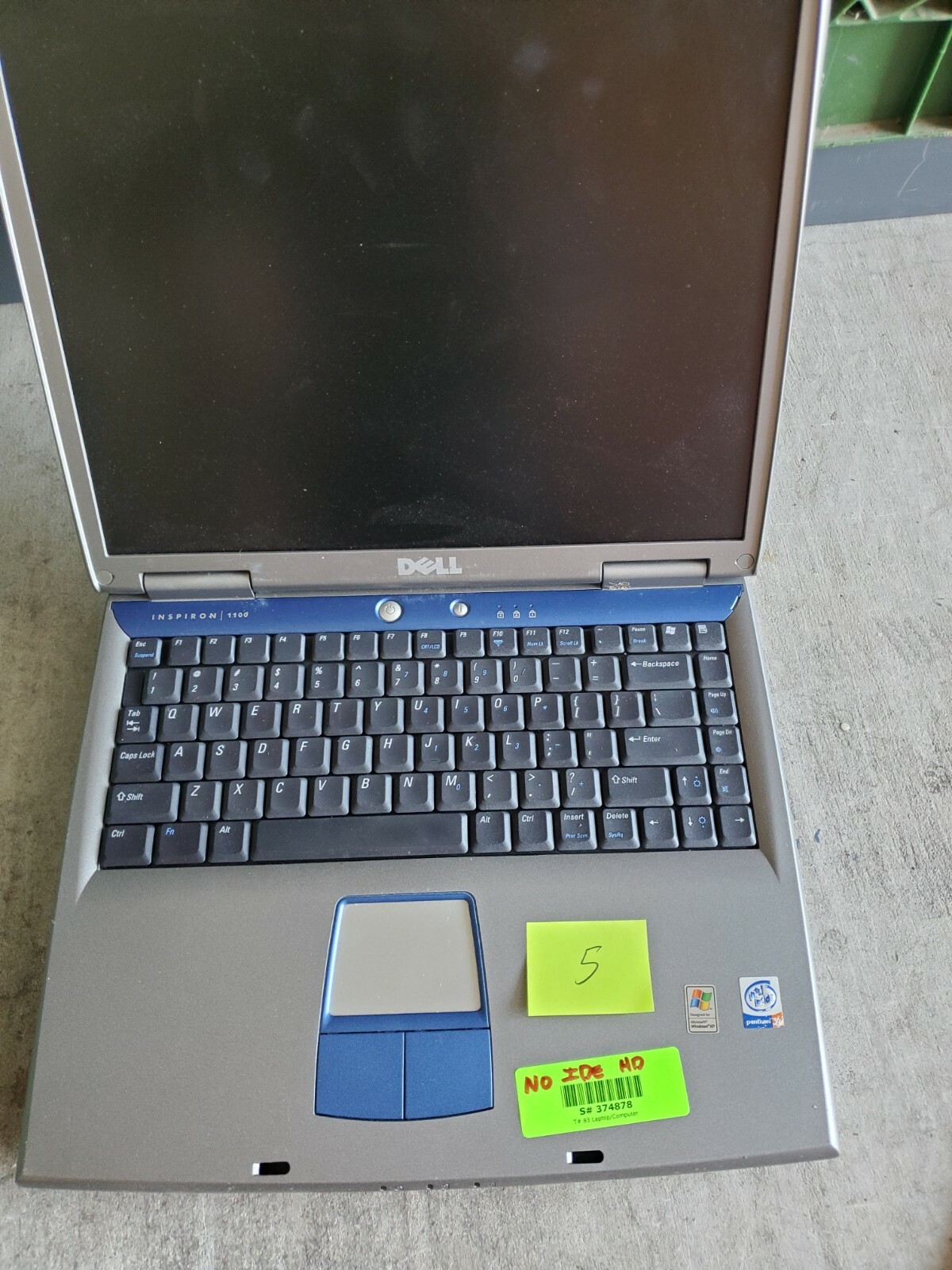 Dell Inspiron 1100 PP07L Laptop for Parts or Repair