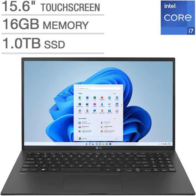 LG gram 15.6 in Touch i7-1195G7 1080p W11 15Z95P-P.AAE8U1 16GB RAM 1TB SSD