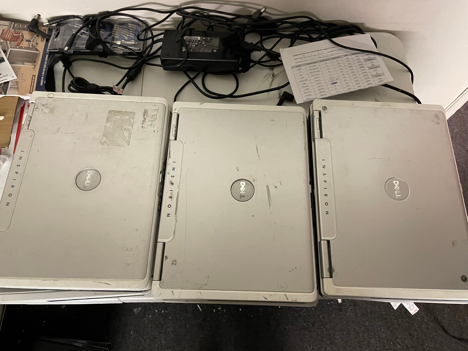Lot of 6 Dell – 3 Inspiron E1505, 3 Inspiron 6000 NO HDD have RAM Wholesale lot