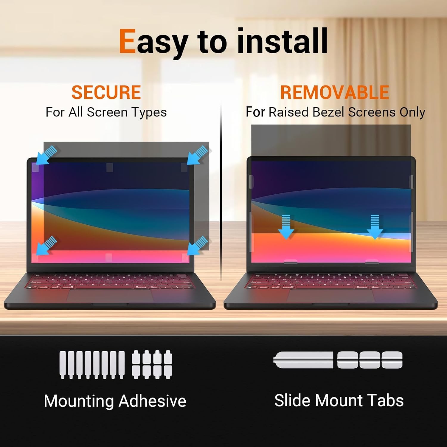 14 Inch Removable Laptop Privacy Screen Protector 16:10 Anti Glare Blue Light