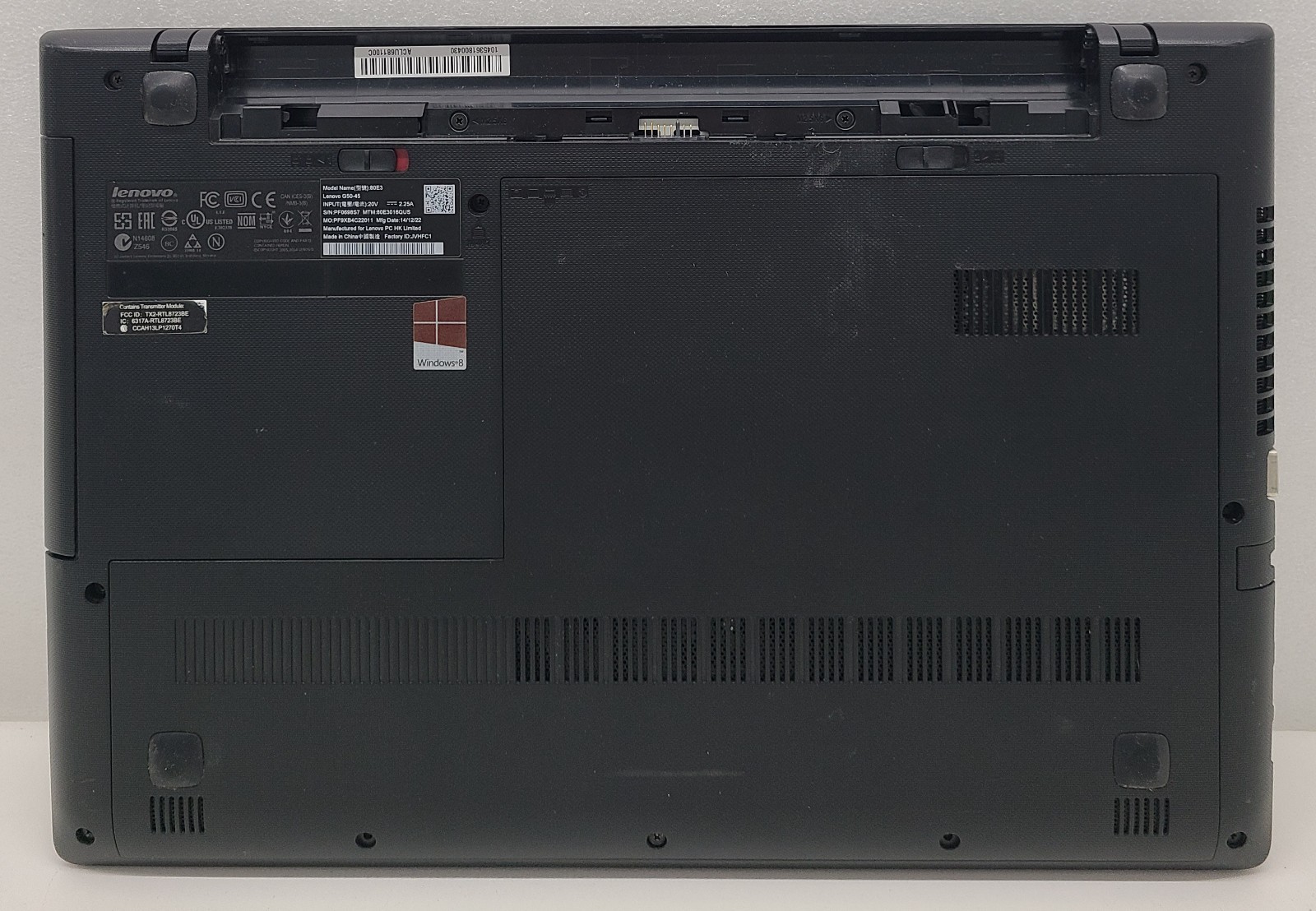 Lenovo G50-45 15.6″ Laptop AMD A6-6310 8GB RAM NO HD/OS/BATT Bad Screen (FL)