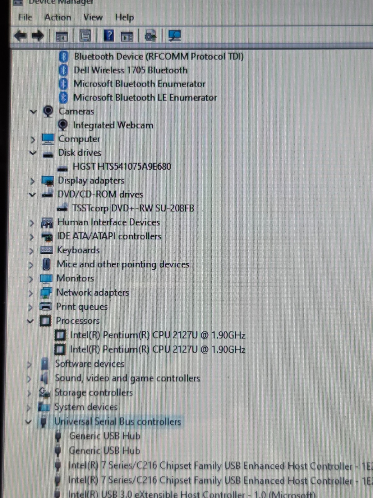 620196 Inspiron3521 w/charger.Pentium2127U.16GB.750GB HDD.15.6″Touch.W11.Mint!