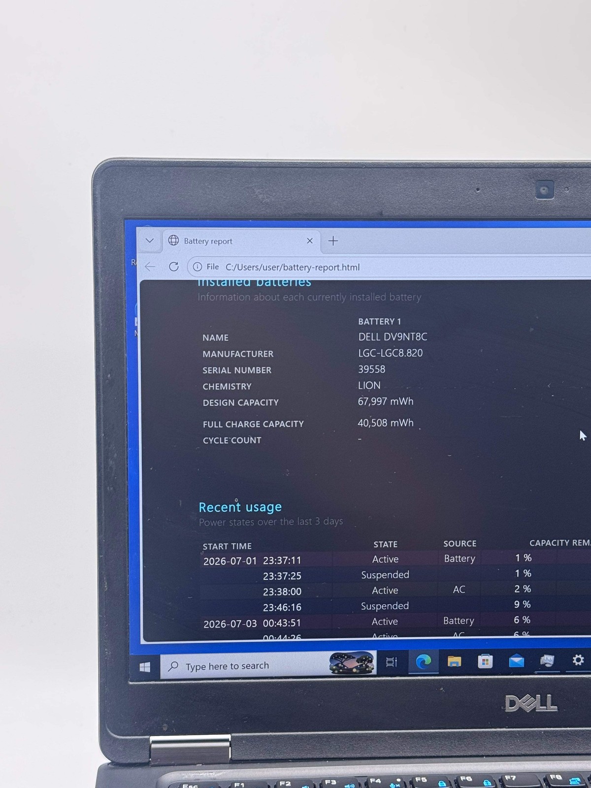 Dell Latitude 5490 Intel Core i5-7300U 8GB RAM 256GB SSD *Read*