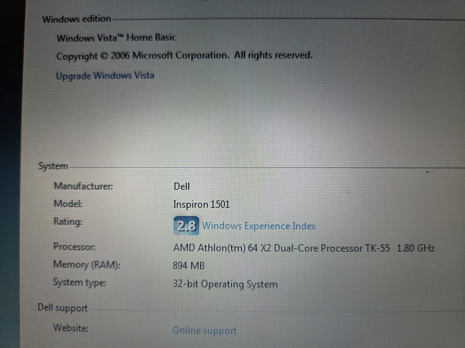 Dell Inspiron 1501 AMD Athlon x2, Fully Functional, Phenomenal Condition