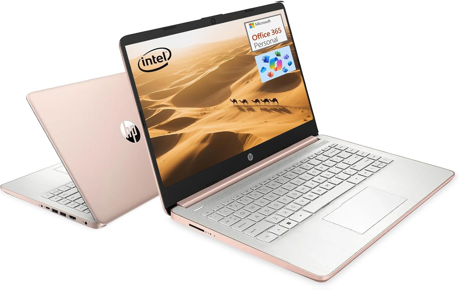 HP – 14″ Laptop Intel Processor N150 4GB Memory 128GB UFS Win 11 Pale Rose Gold