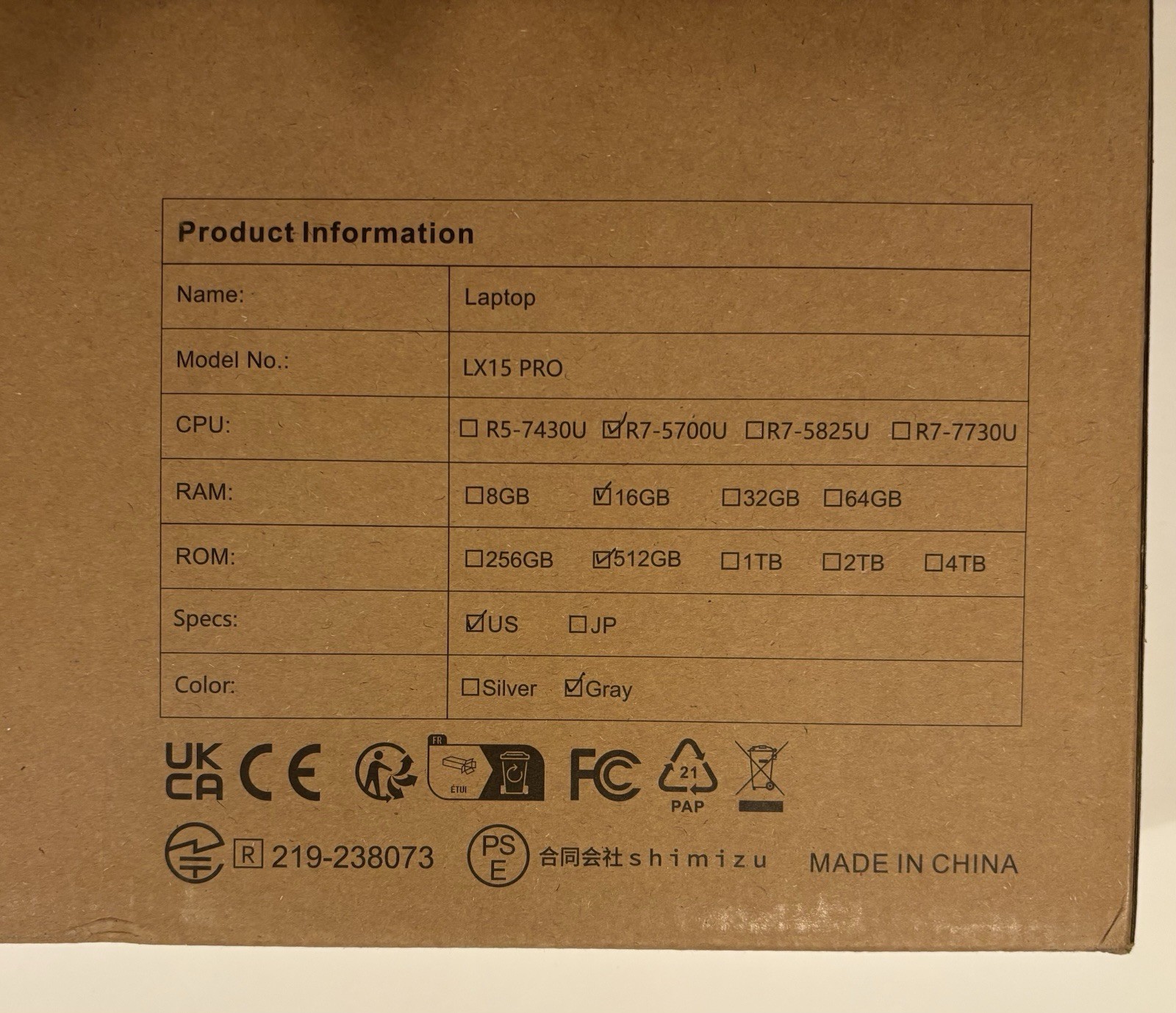 Mallrace Lx15 pro R705700U Laptop Computer READ