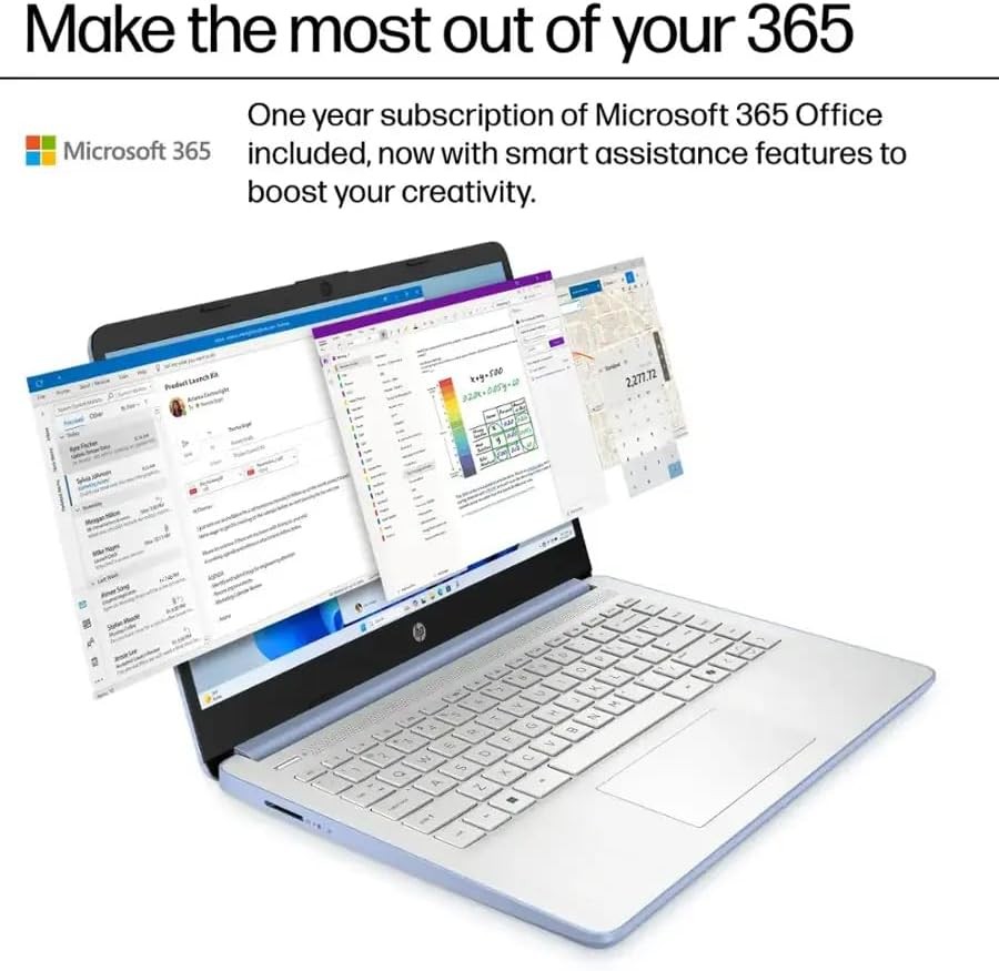 2025 HP 14 Student Laptop,Intel Processor N150,UpTo 16GB 384GB +Win 11 Pro