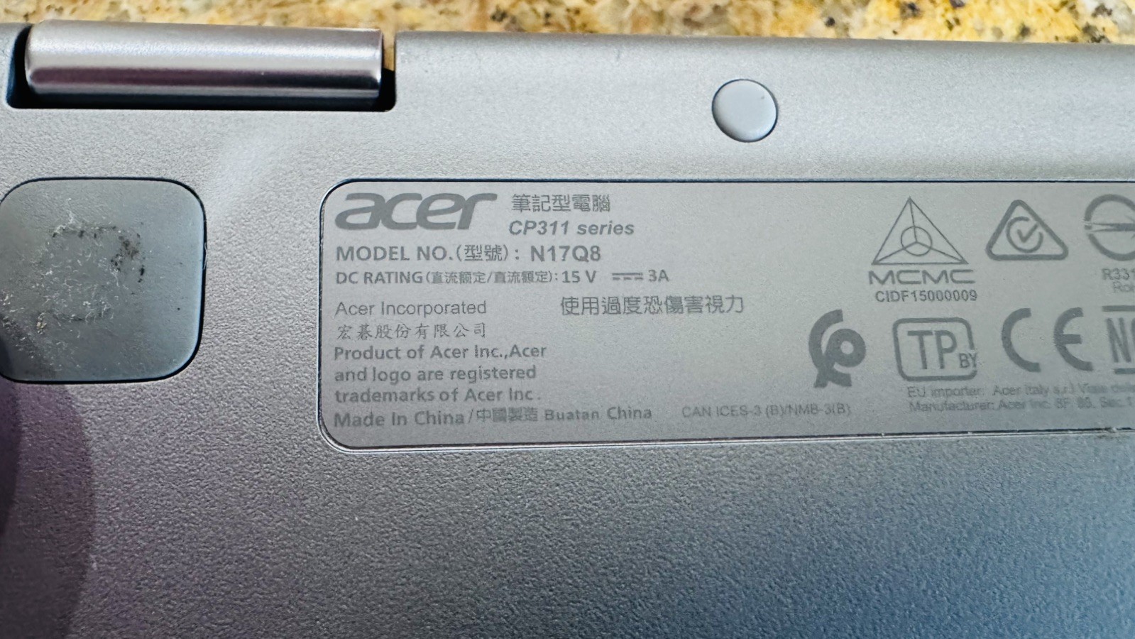 ACER CHROMEBOOK CP311 Series Model N17Q8 (Read description!)